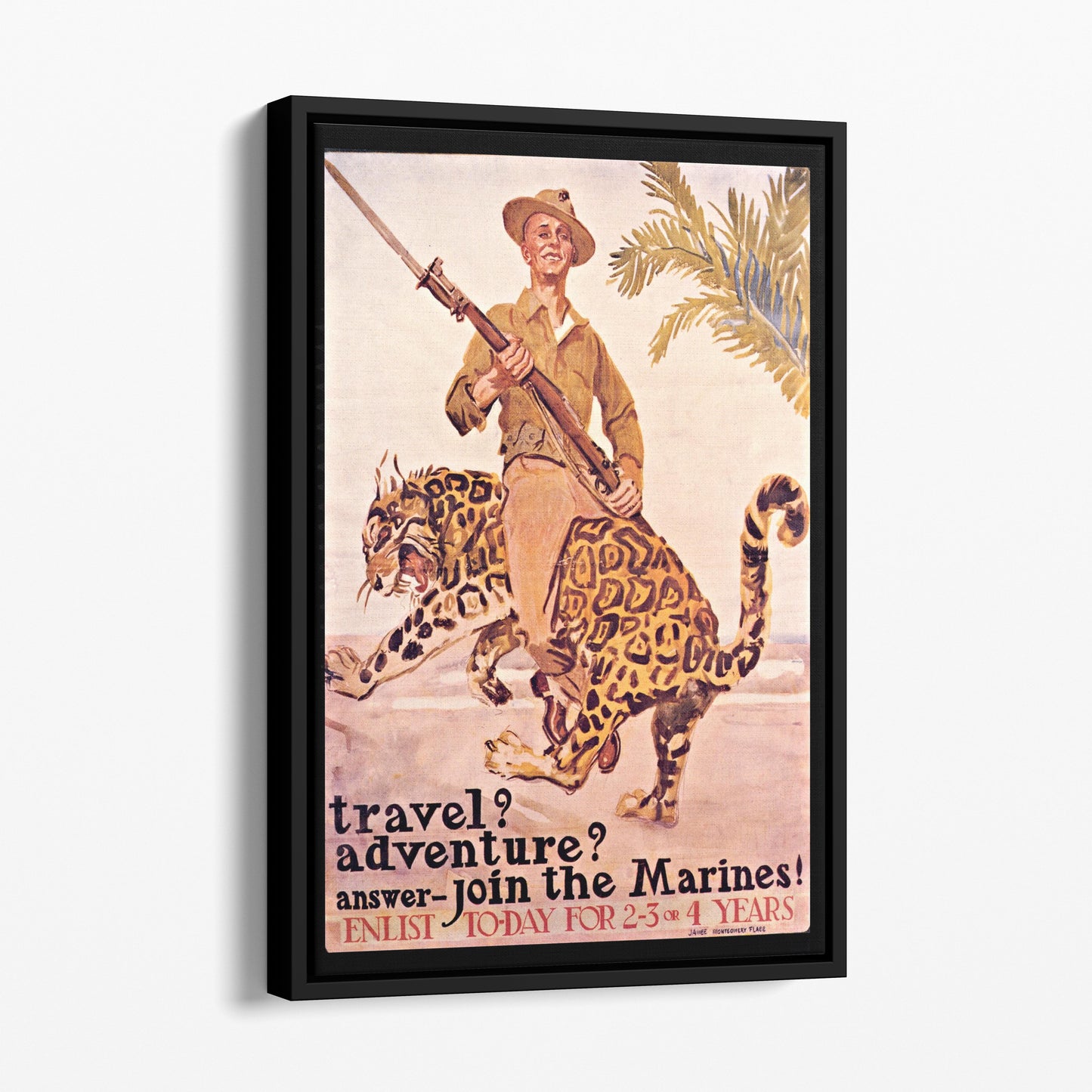 Travel Adventure Join the Marines USA Recruiting Vintage Poster