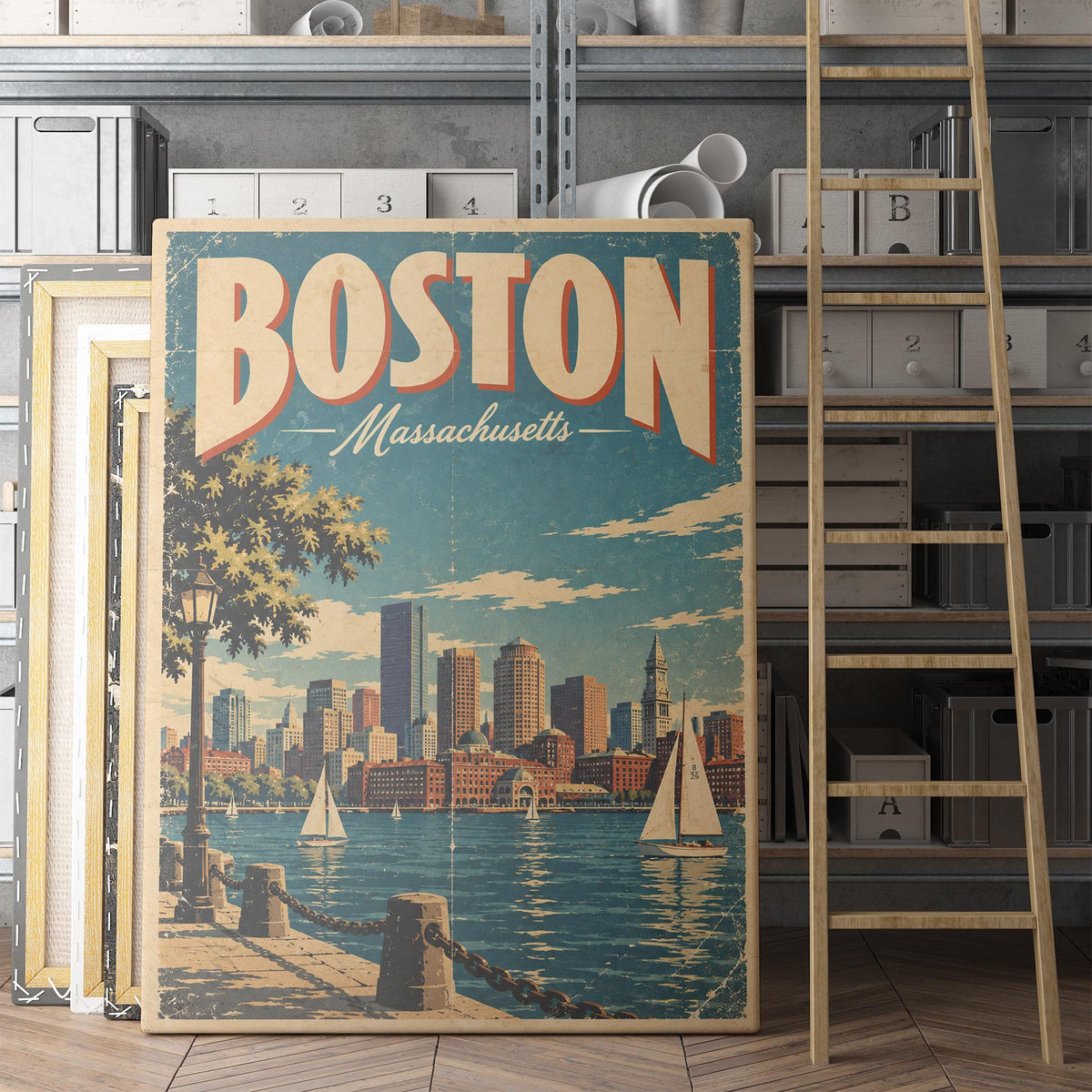 Boston Vintage Travel Poster