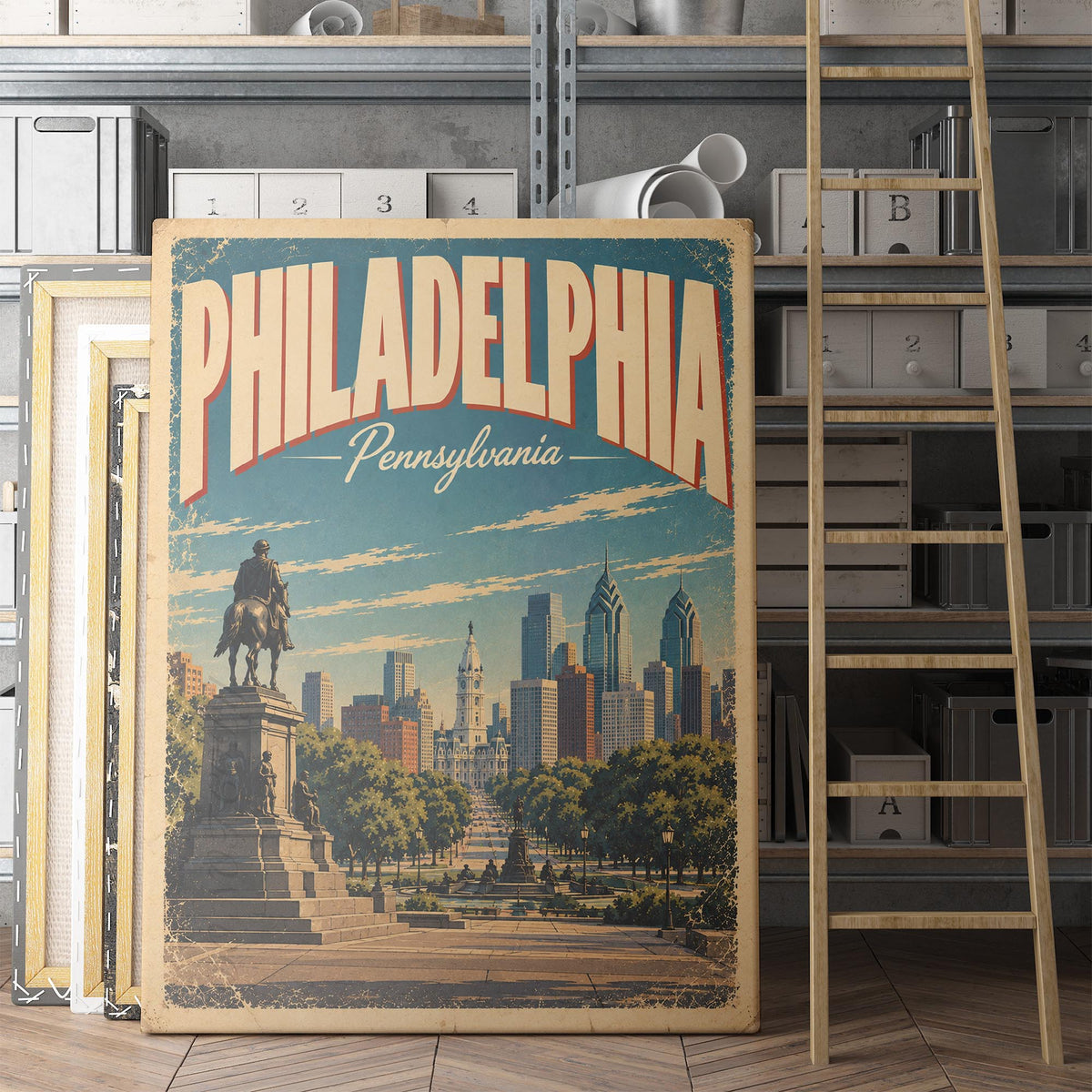 Philadelphia Vintage Travel Poster
