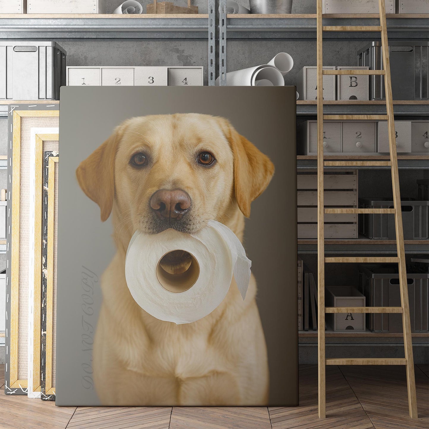Yellow Labrador Dog Toilet Paper