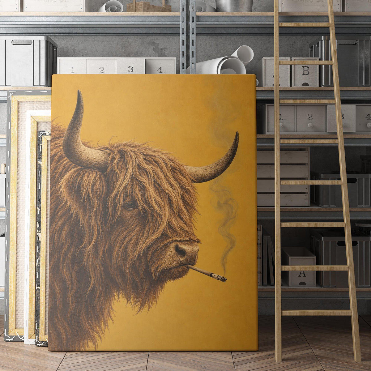Highland Cow Smoking
