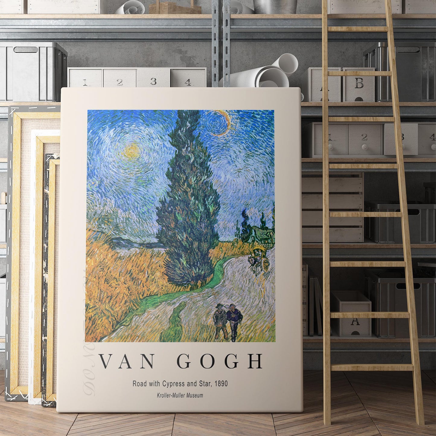 Vincent Van Gogh: Road with Cypress and Star