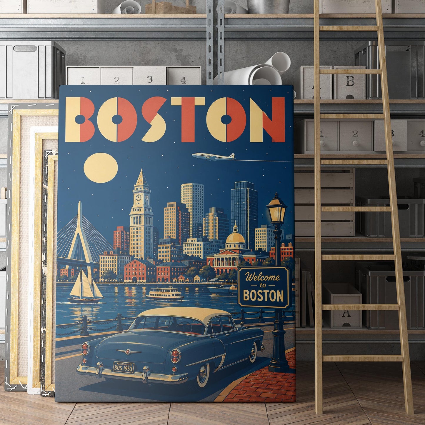 Boston Vintage Travel Poster