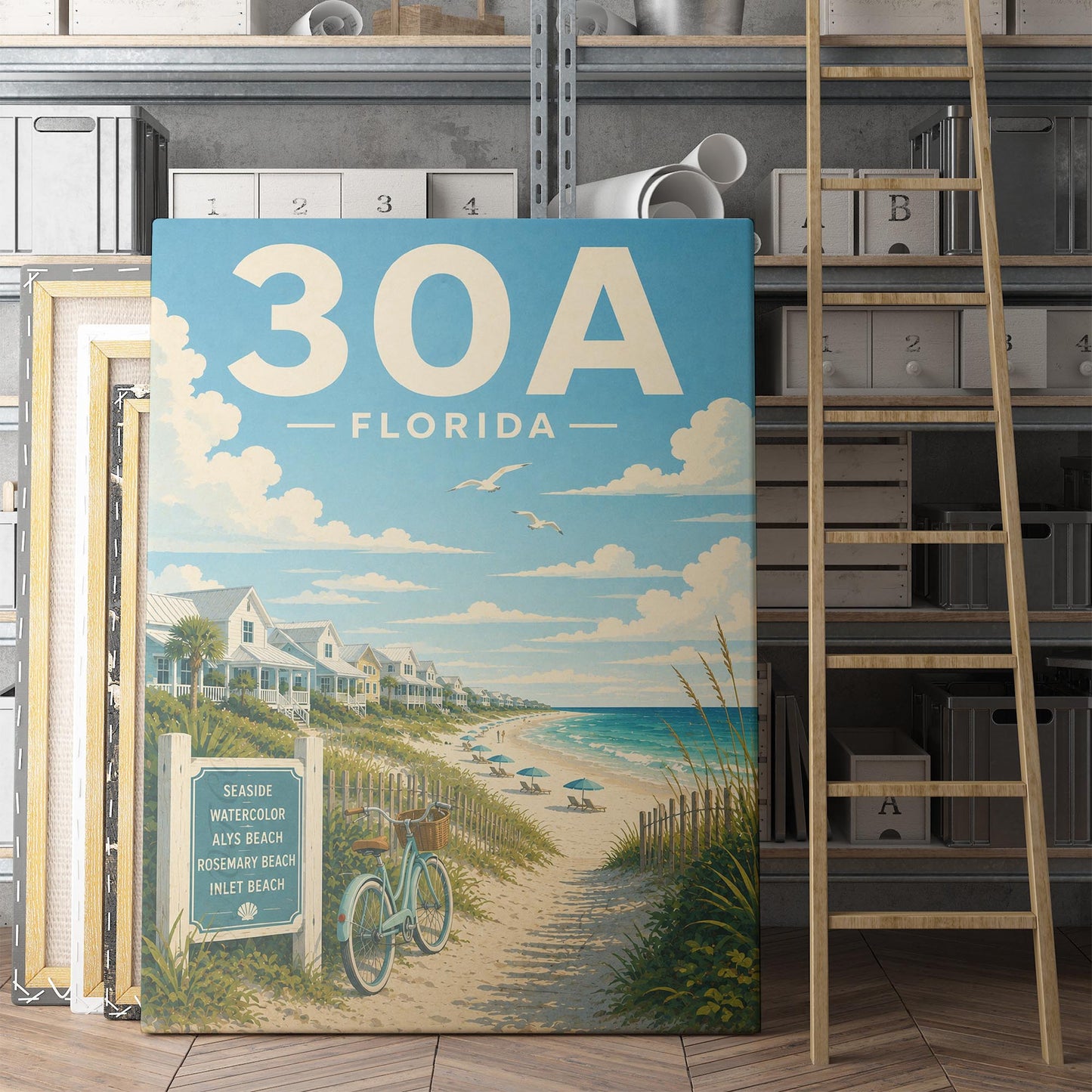 30A Florida Vintage Travel Poster