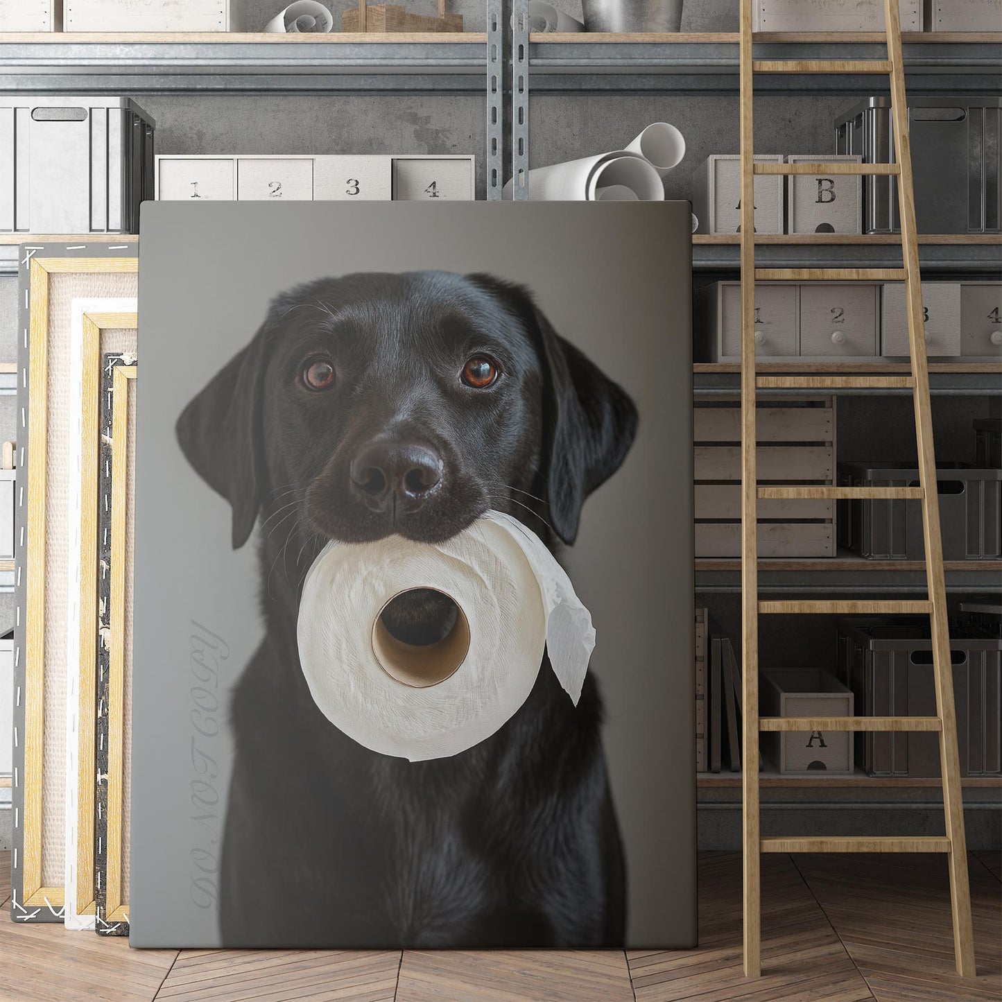 Black Labrador Dog Toilet Paper