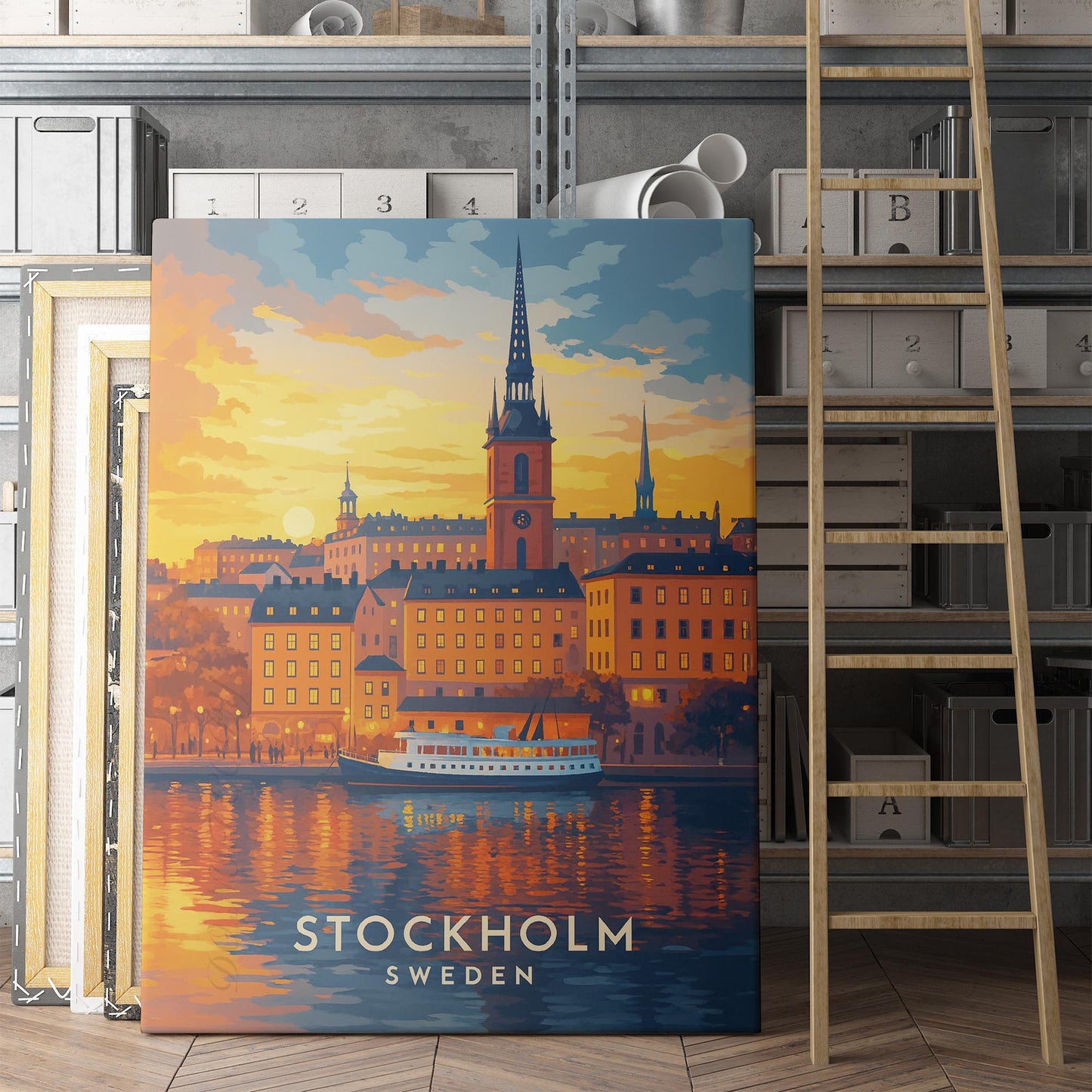 Stockholm Sweden Vintage Travel Poster