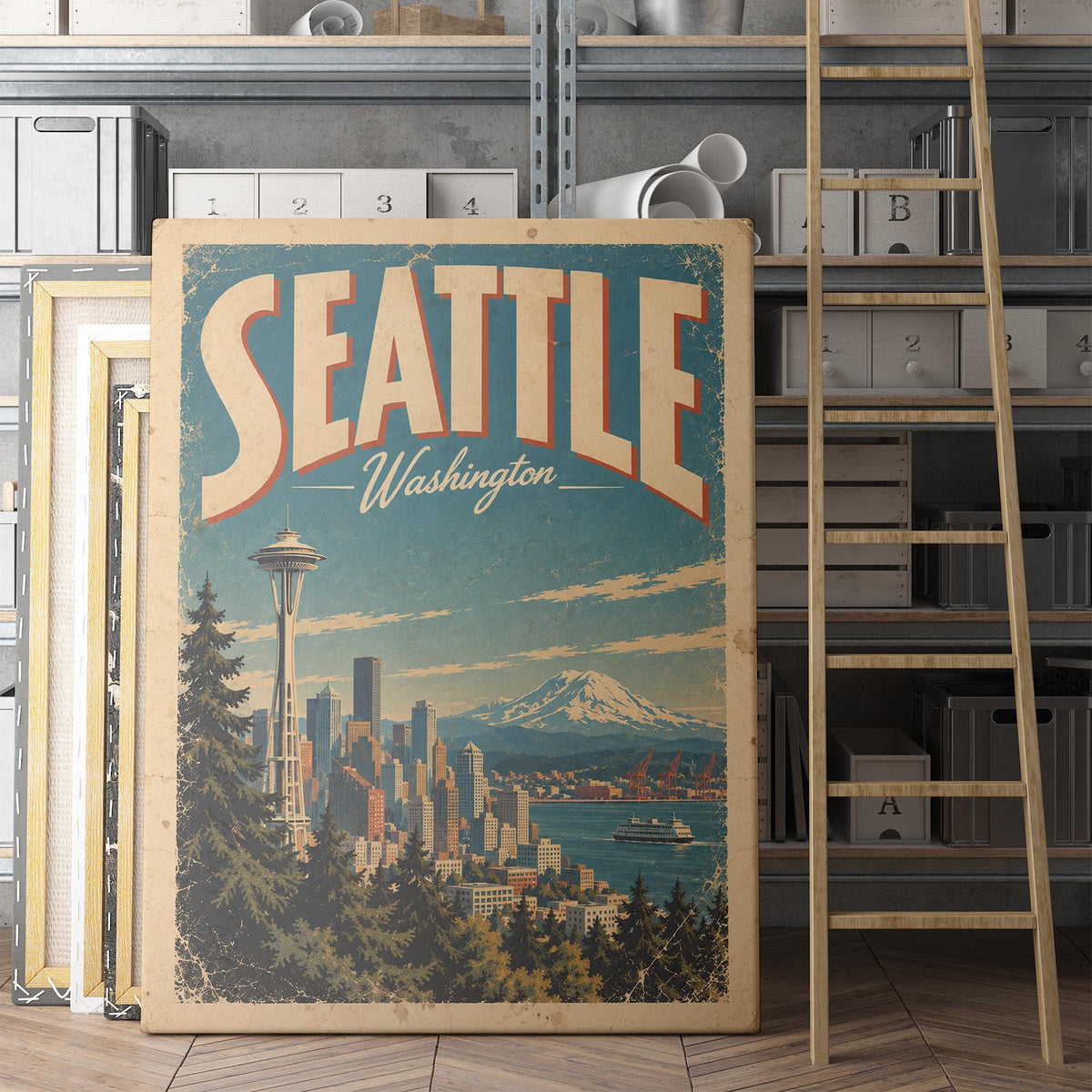 Seattle Vintage Travel Poster