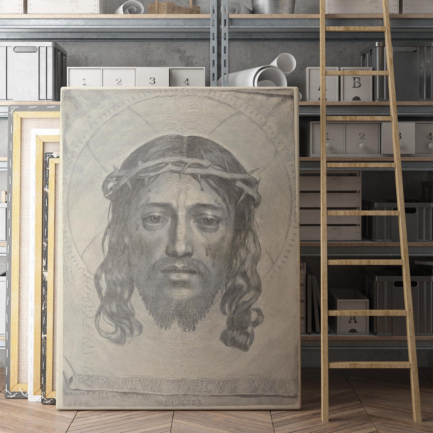 Face of Christ on St. Veronica's Cloth 1649 Claude Mellan