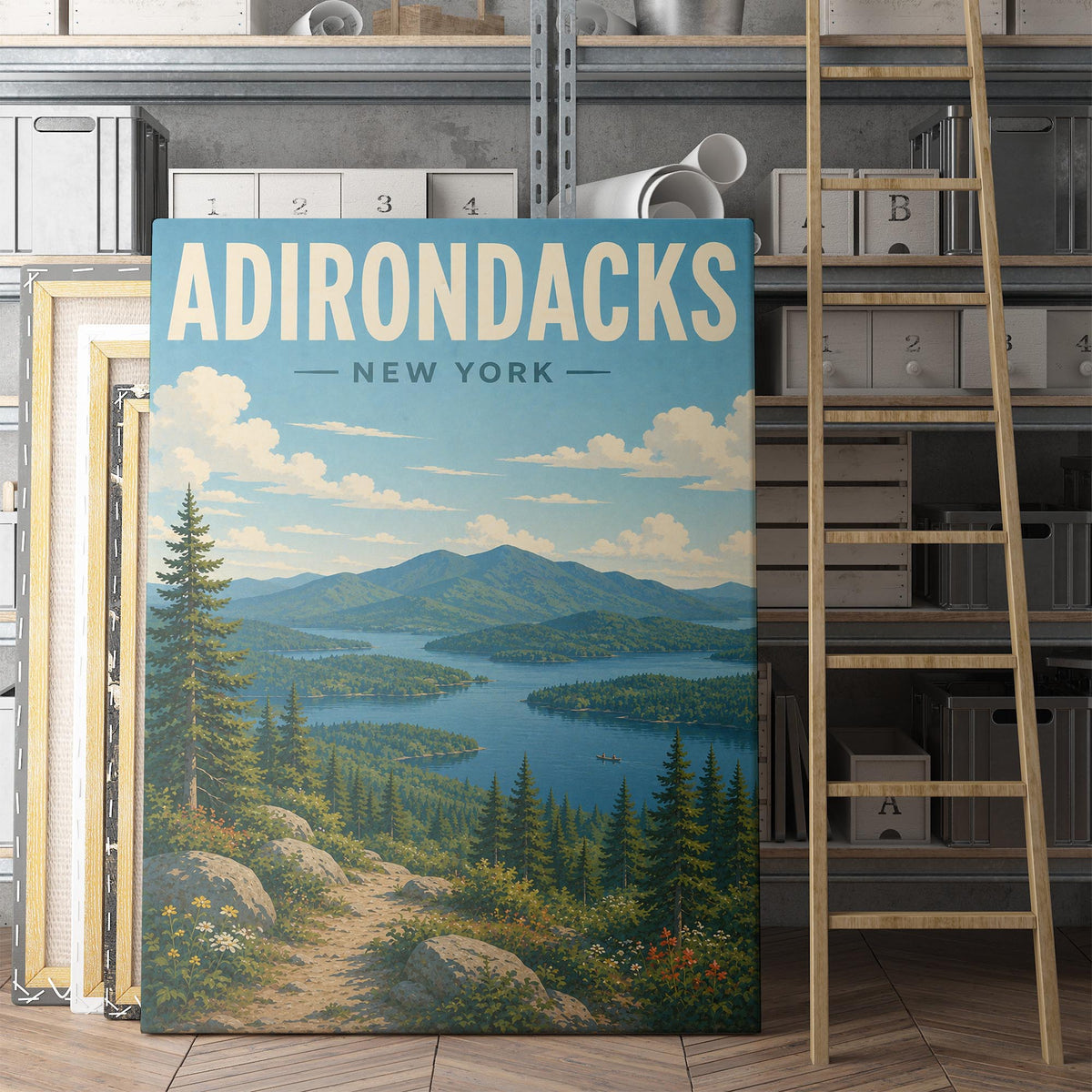 Adirondacks New York Travel Poster