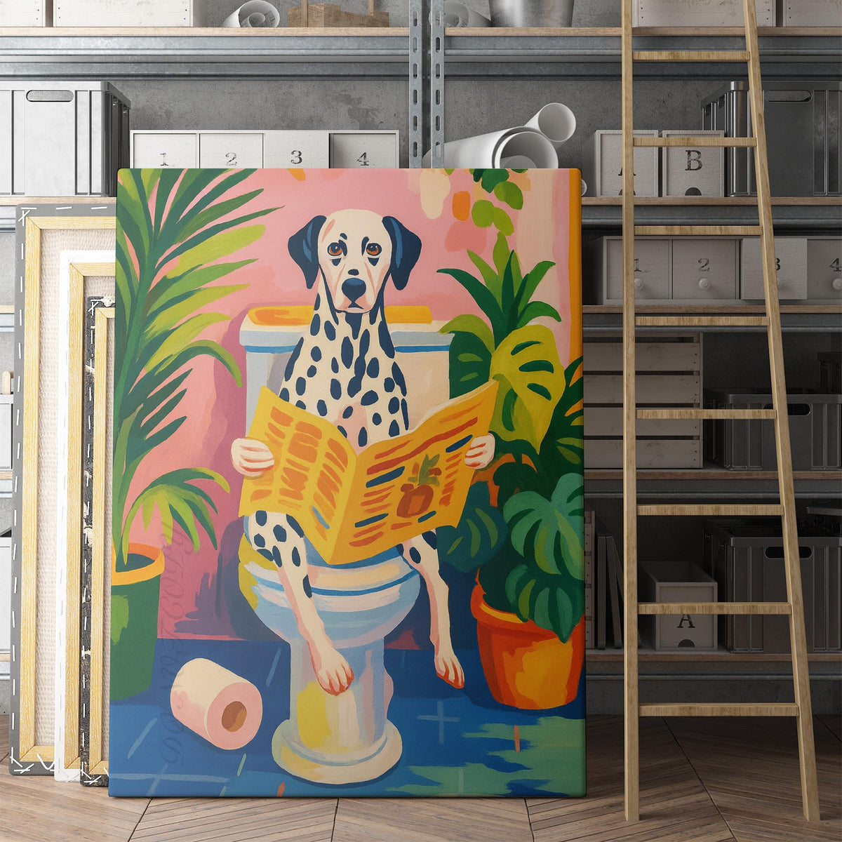 Dalmatian Reading The Newspaper On The Toilet Henri Matisse