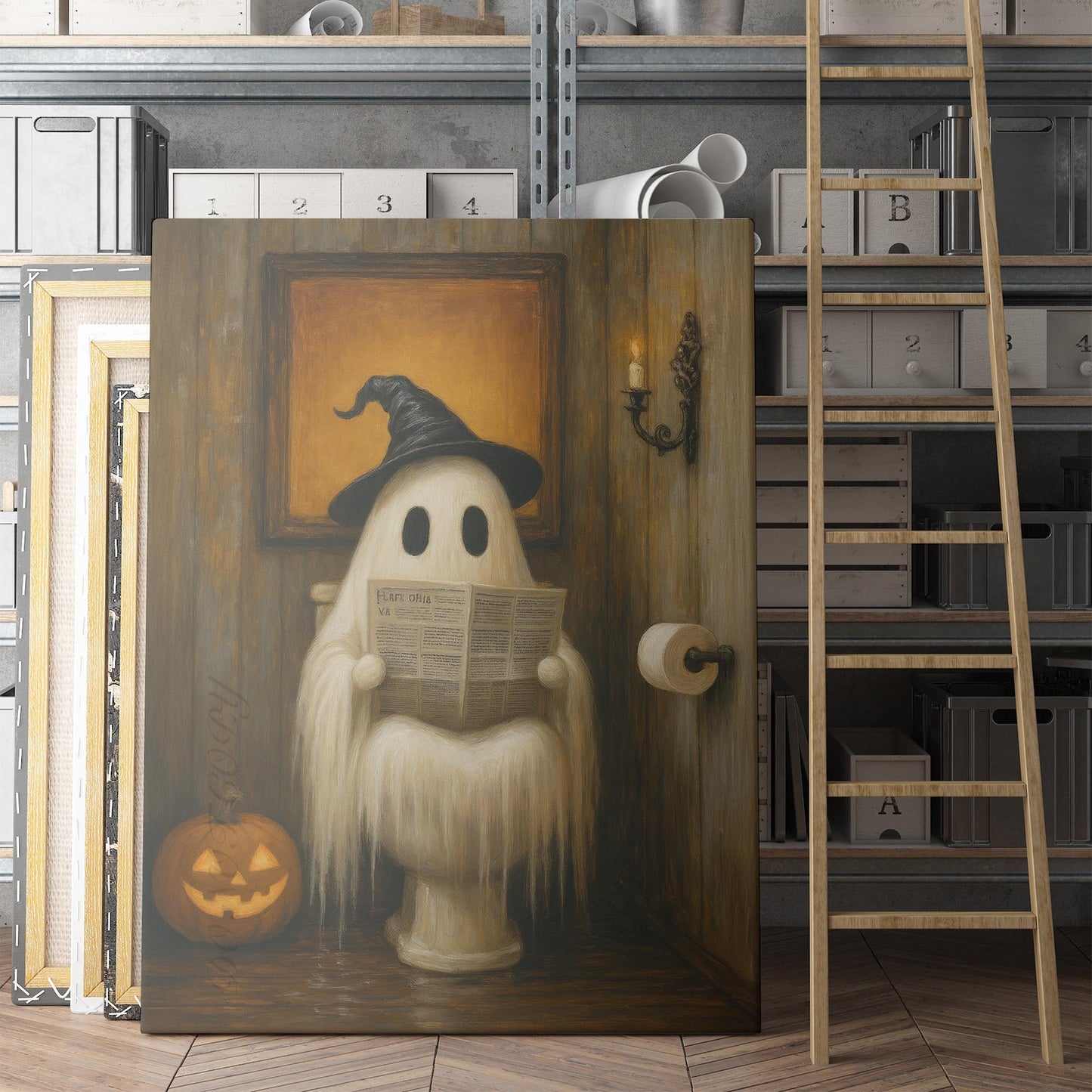 Ghost Reading The Newspaper On The Toilet