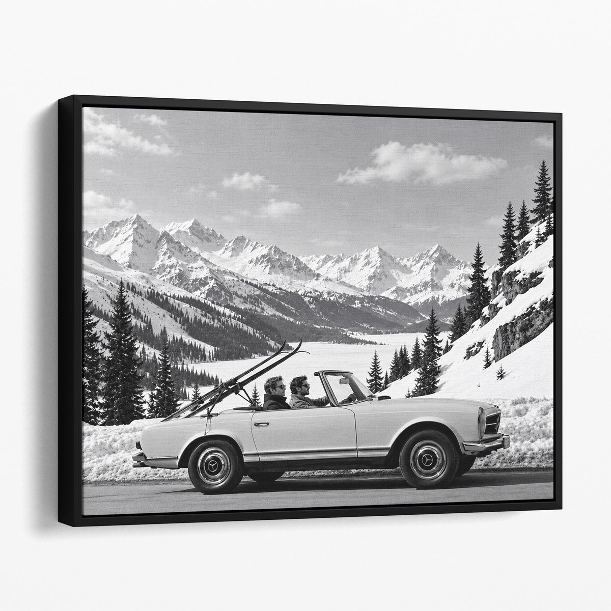 Vintage Ski Photo Mercedes Benz
