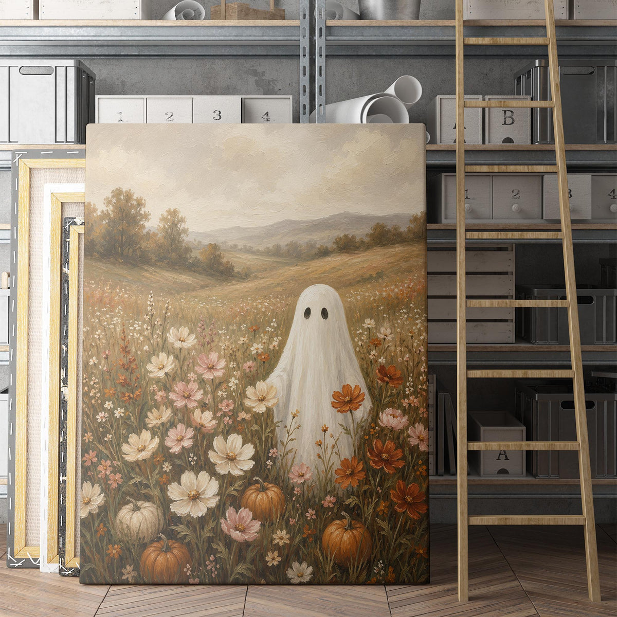 Cute Ghost in Wildflowers