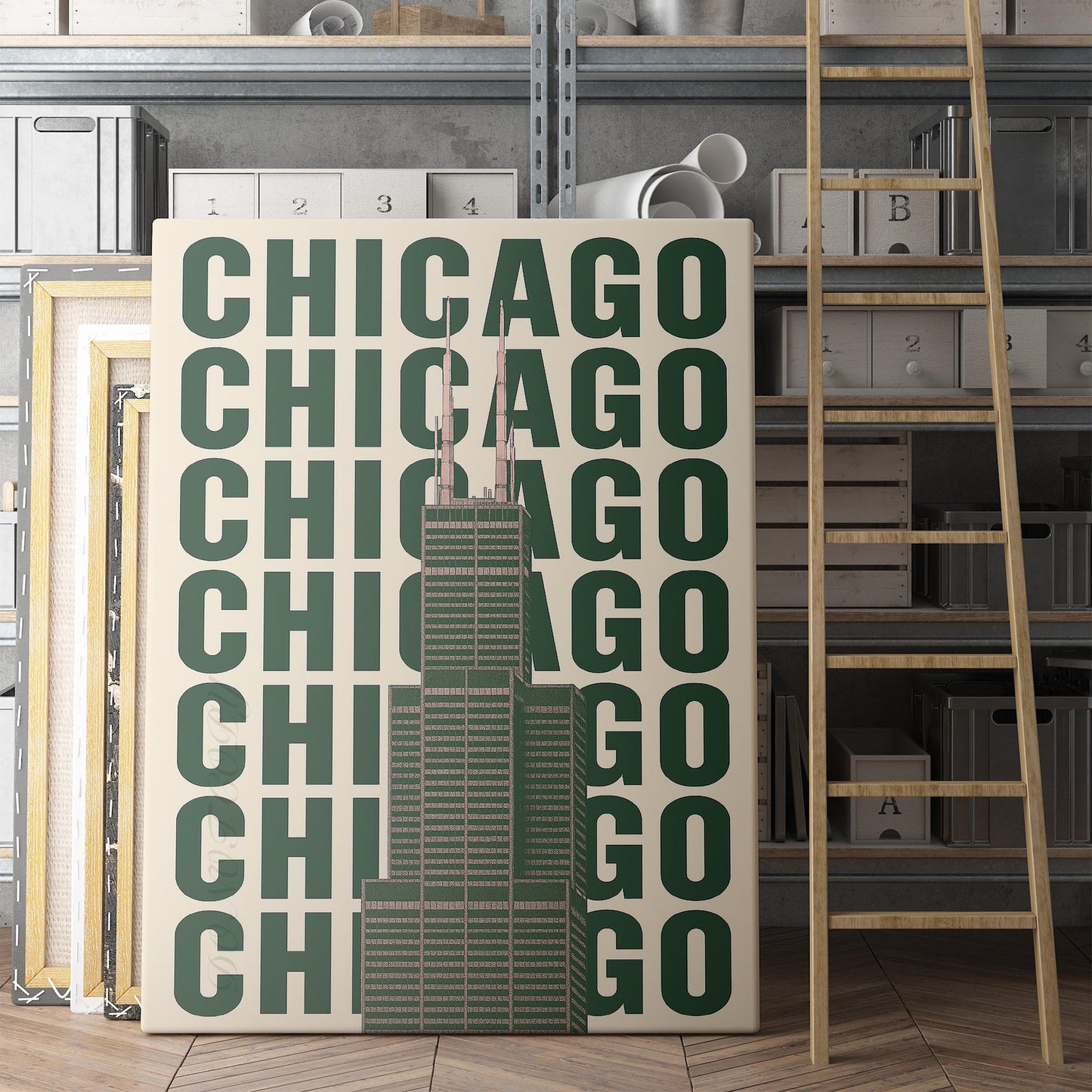 Chicago Retro City Poster