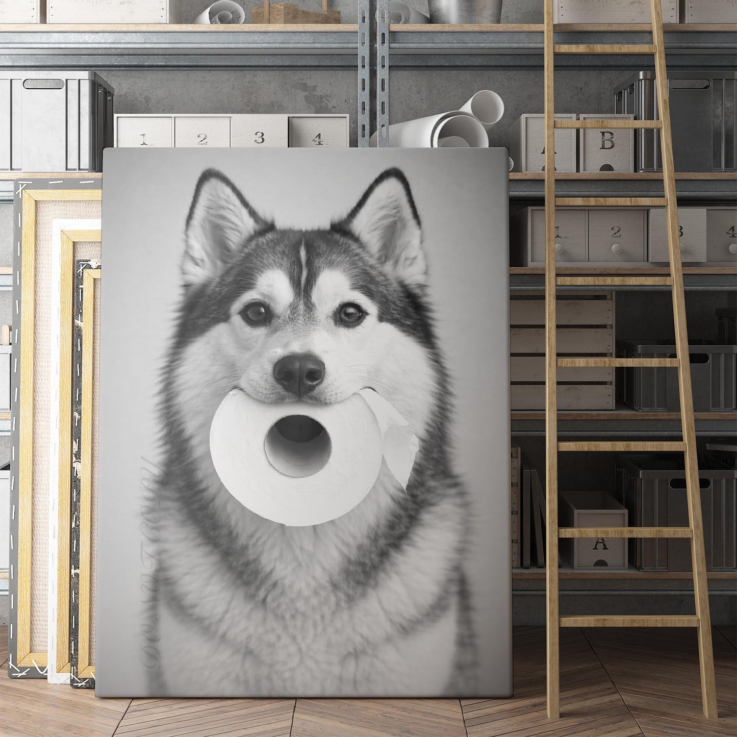 Siberian Husky Dog Toilet Paper