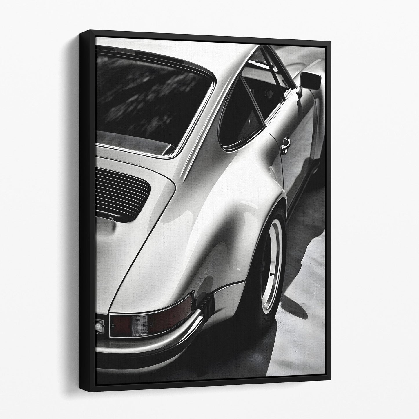 White Porsche Rear View