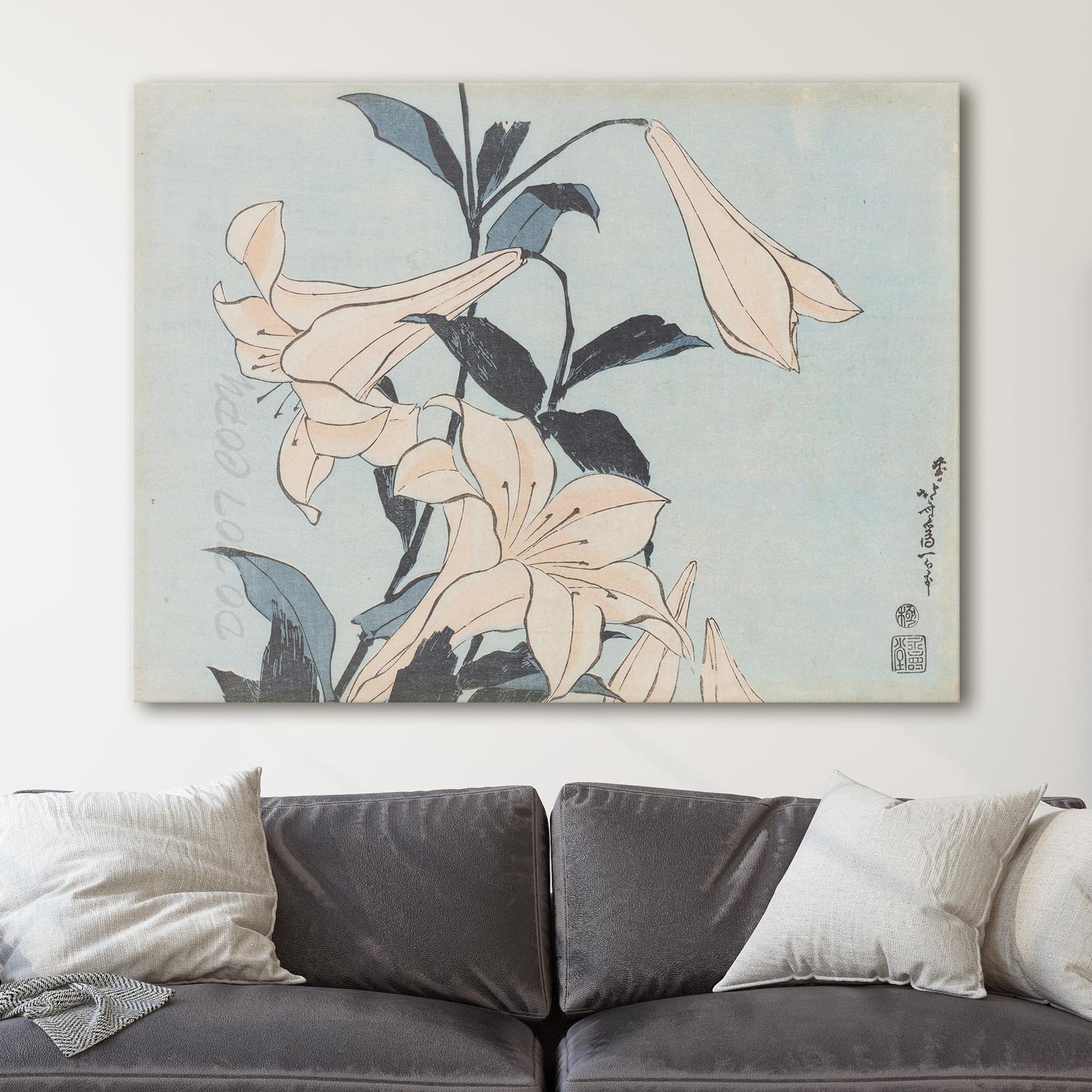 Lilies 1830 by Hokusai