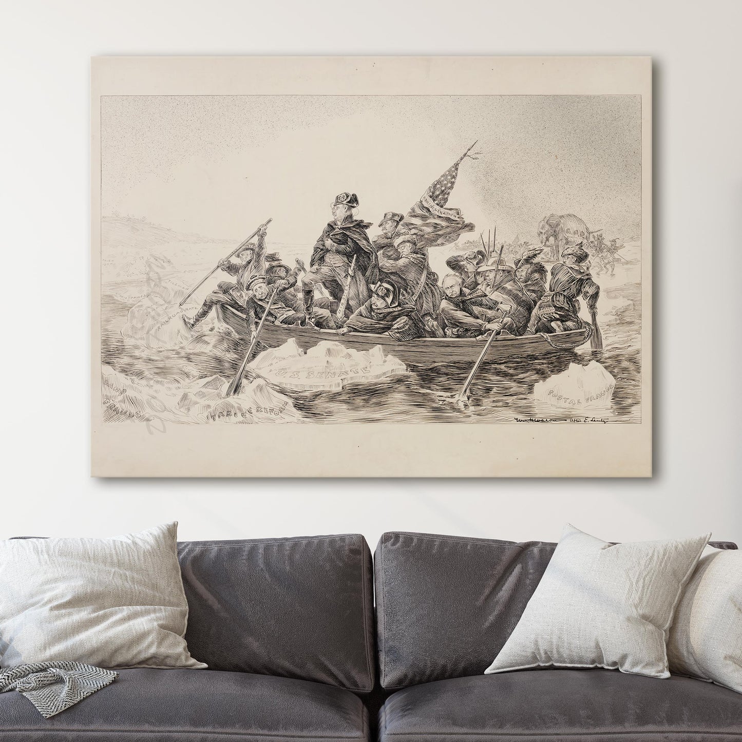 Theodore Roosevelt as Washington Crossing The Delaware