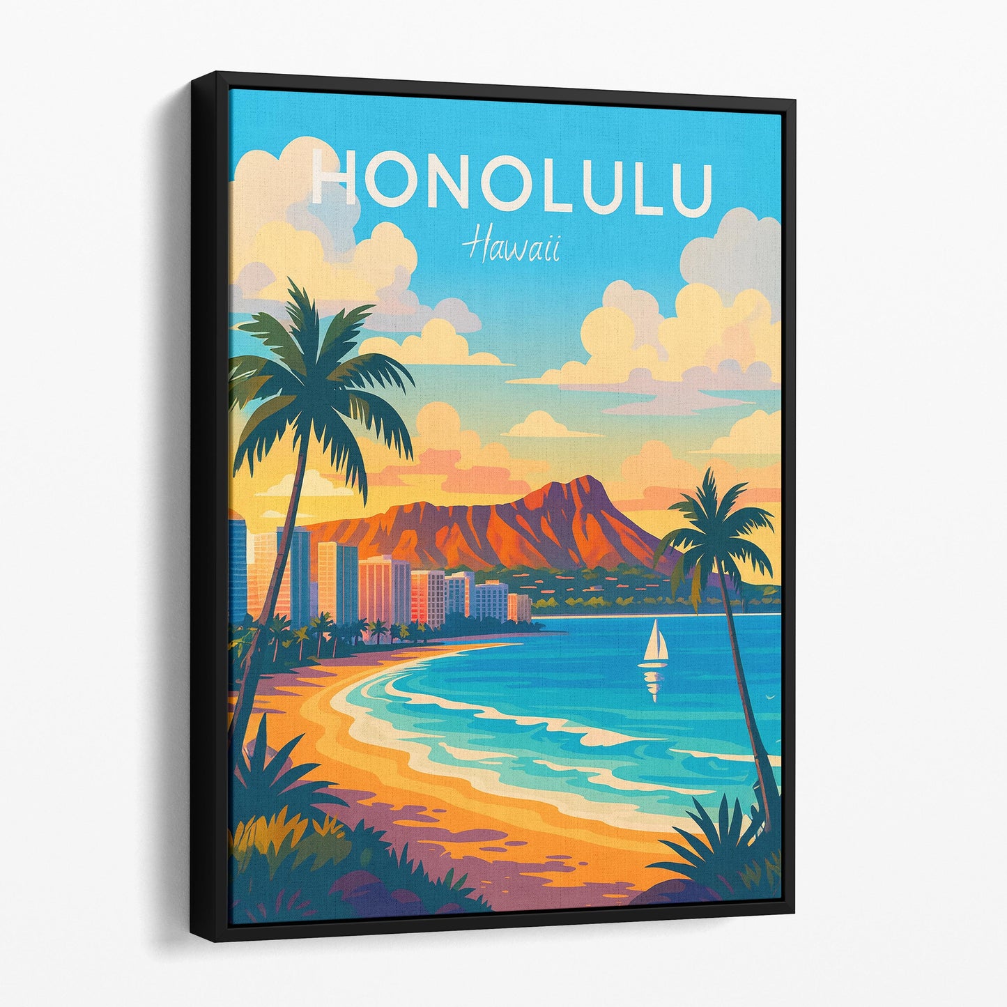 Honolulu Hawaii Travel Poster