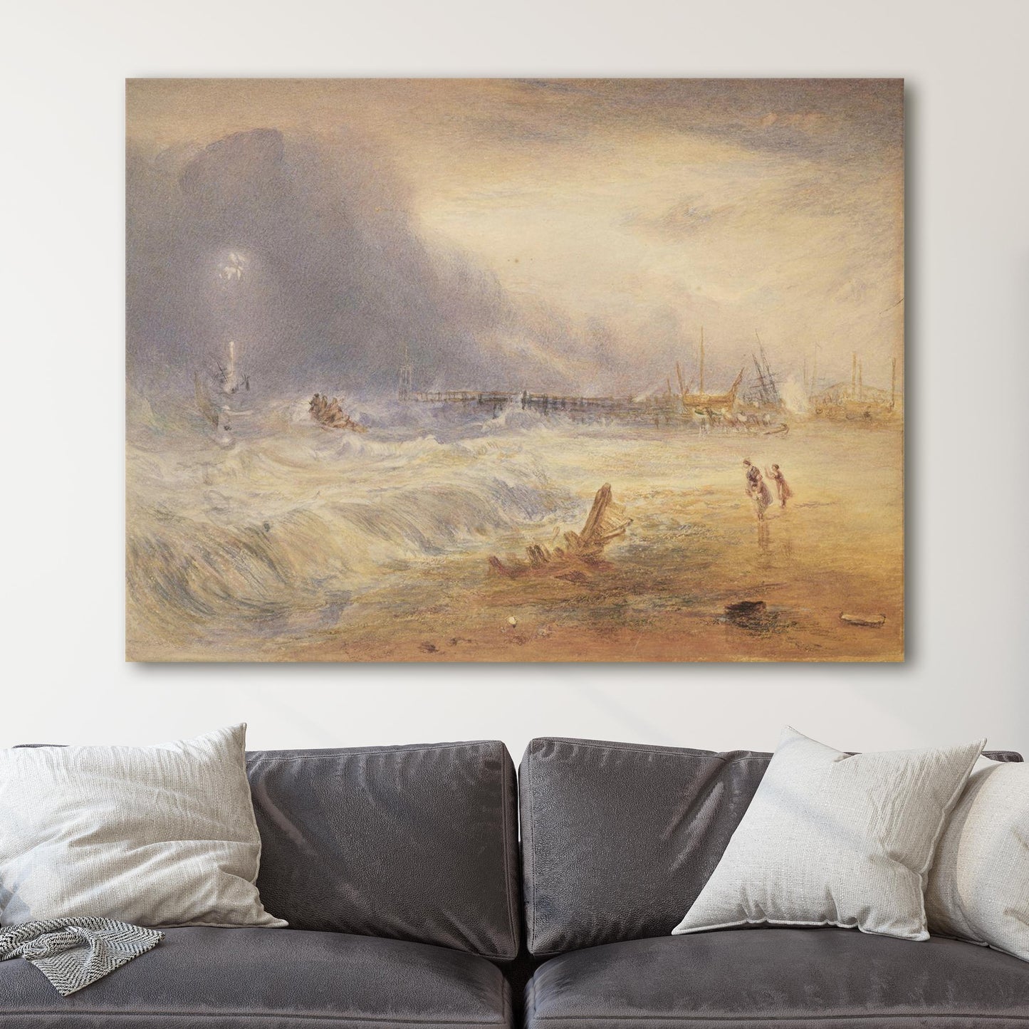 Lifeboat and Manby Apparatus Going Off to a Stranded Vessel by JMW Turner