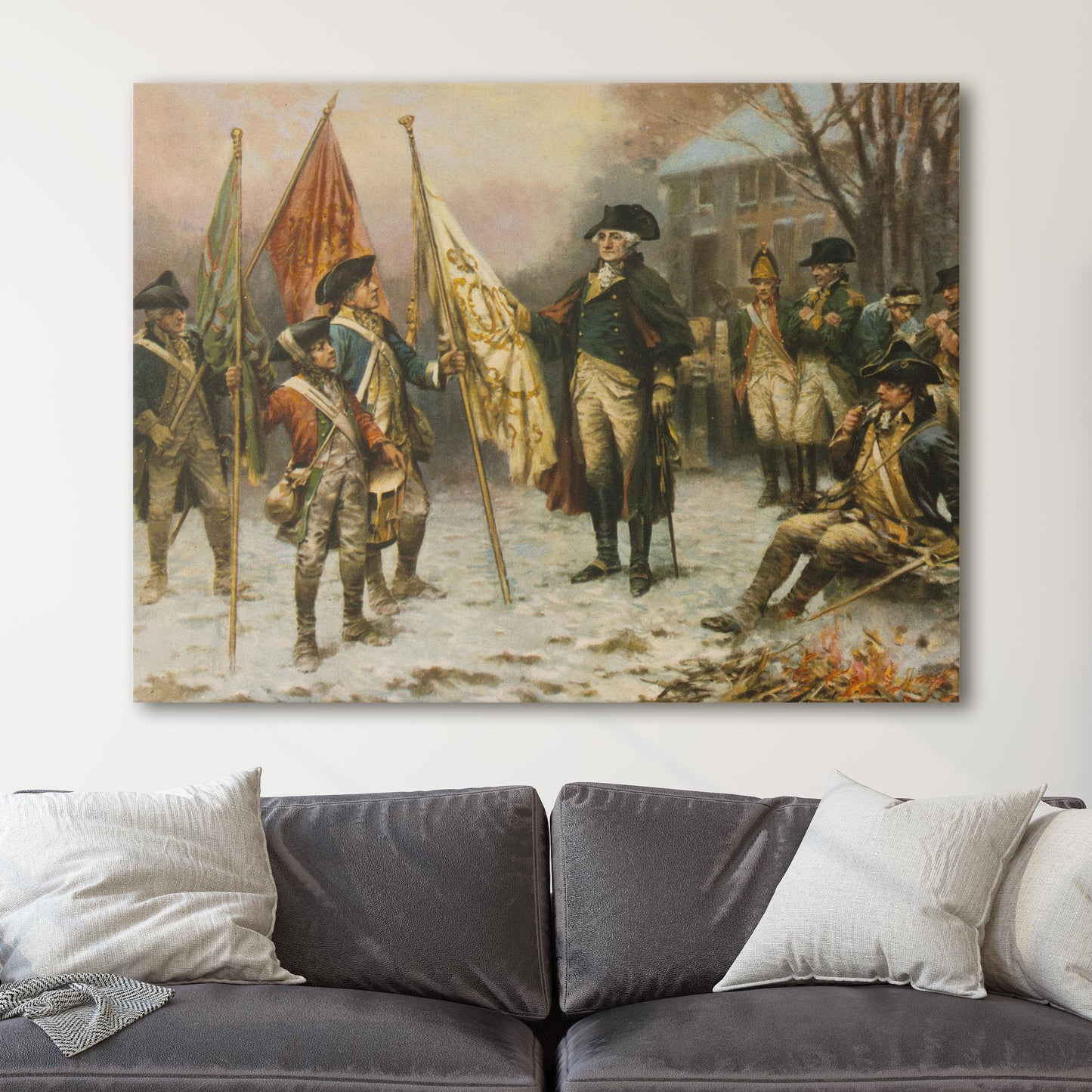 Washington inspecting the captured colors after the battle of Trenton (1914)