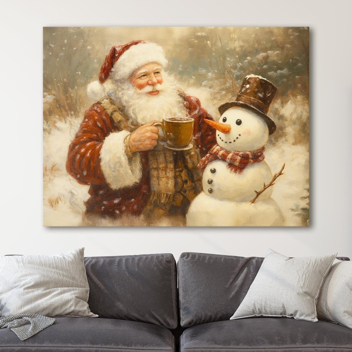 Santa Claus With Snowman