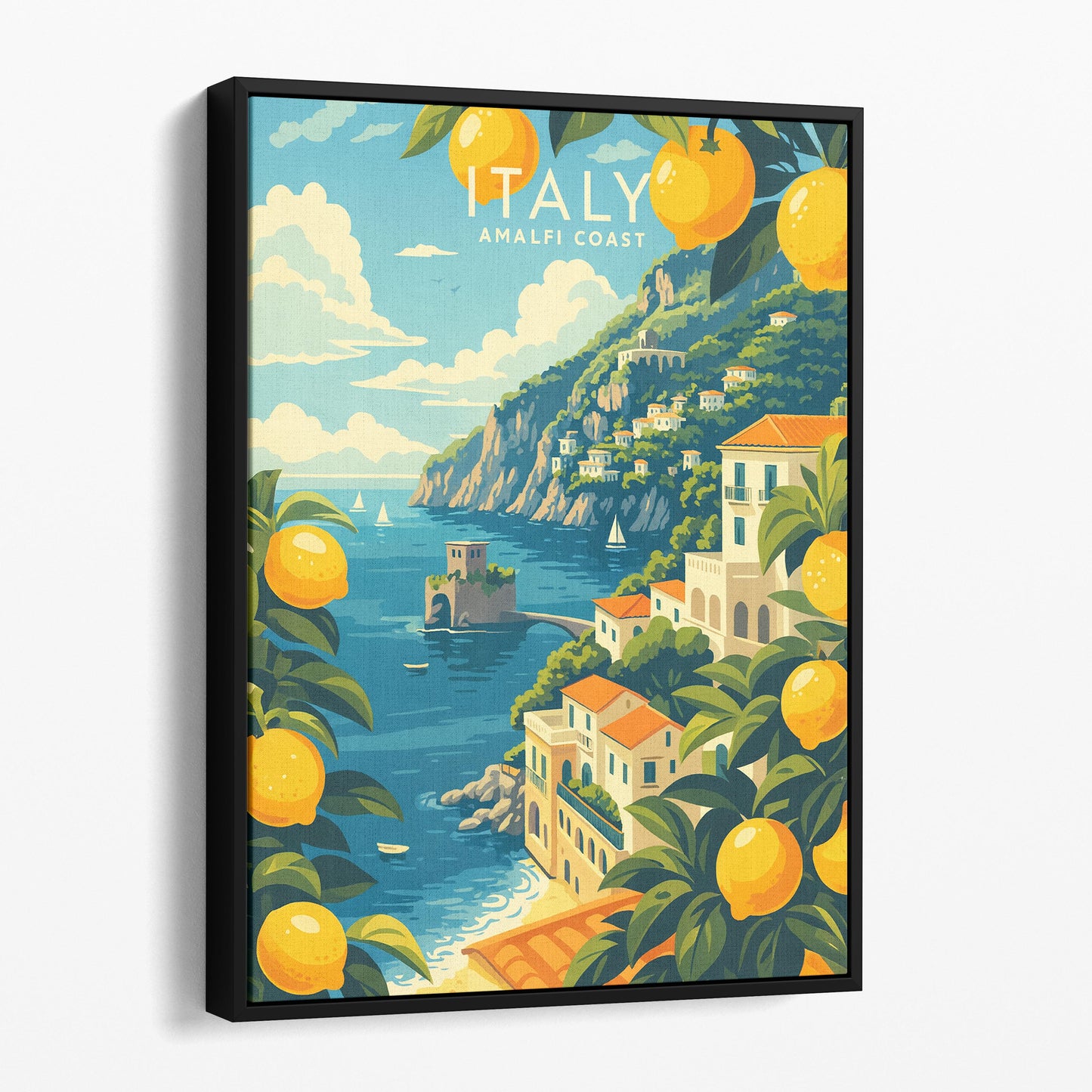 Amalfi Coast Italy Travel Poster