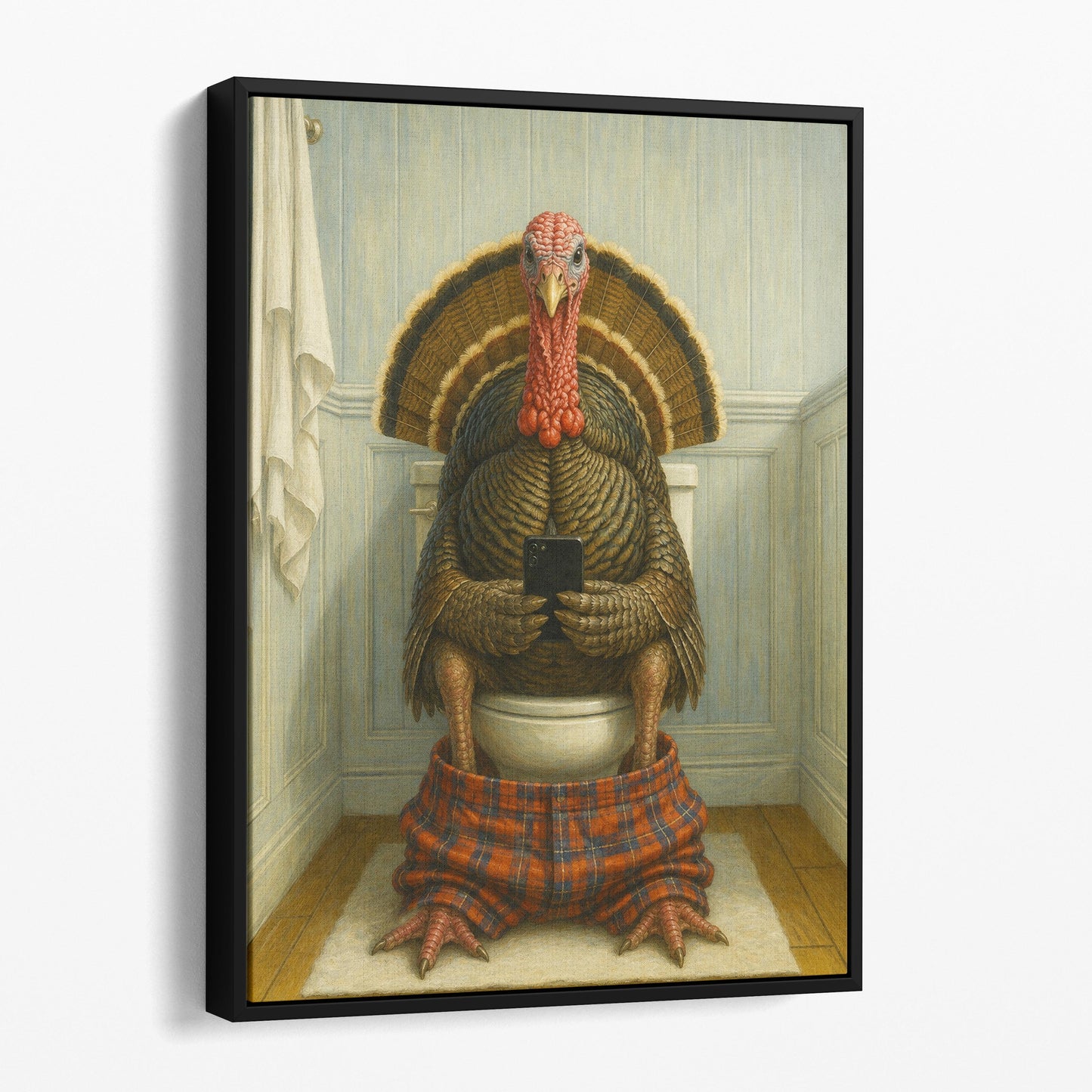 Turkey On The Phone On The Toilet