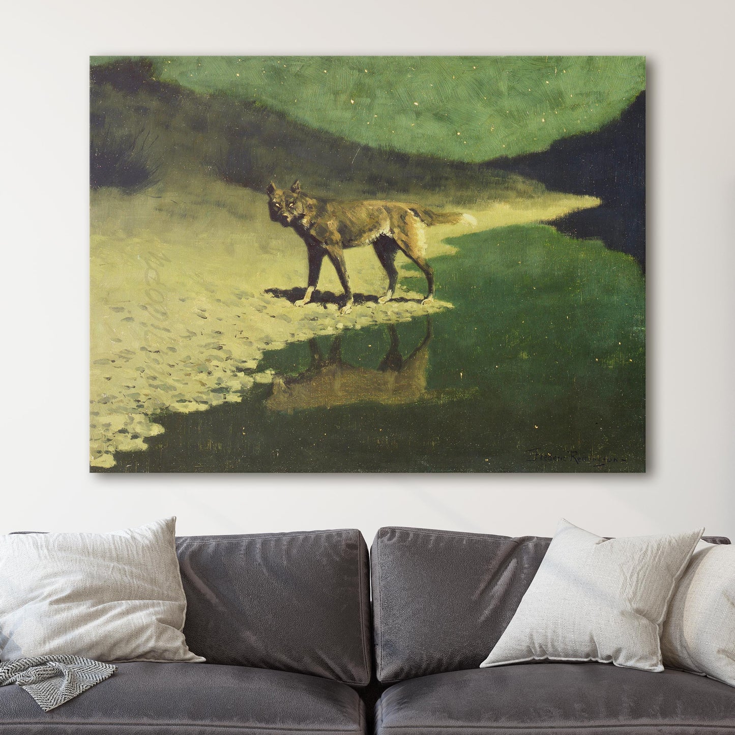 Moonlight, Wolf by Frederic Remington