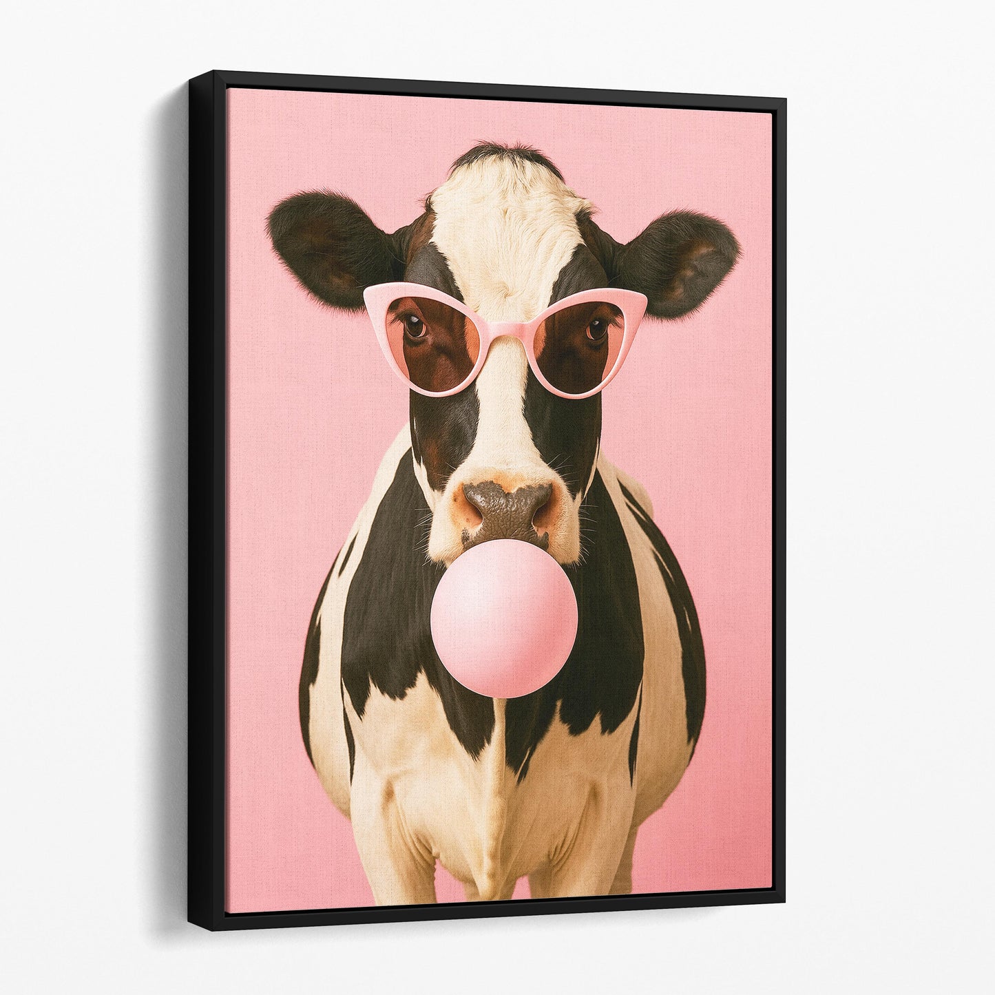 Cow Pink Sunglasses Blowing Bubble Gum