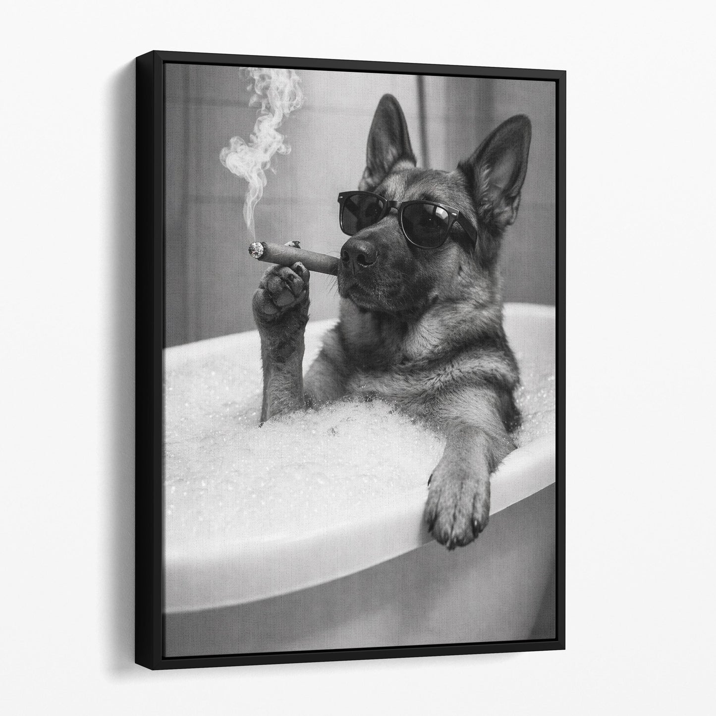 German Shepherd Dog Bathtub Cigar