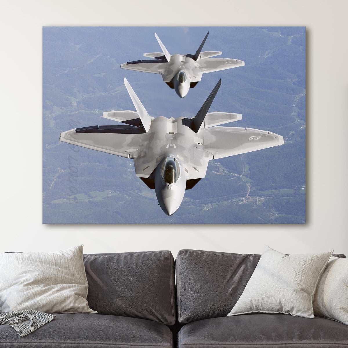 Two F-22As in Close Trail Formation