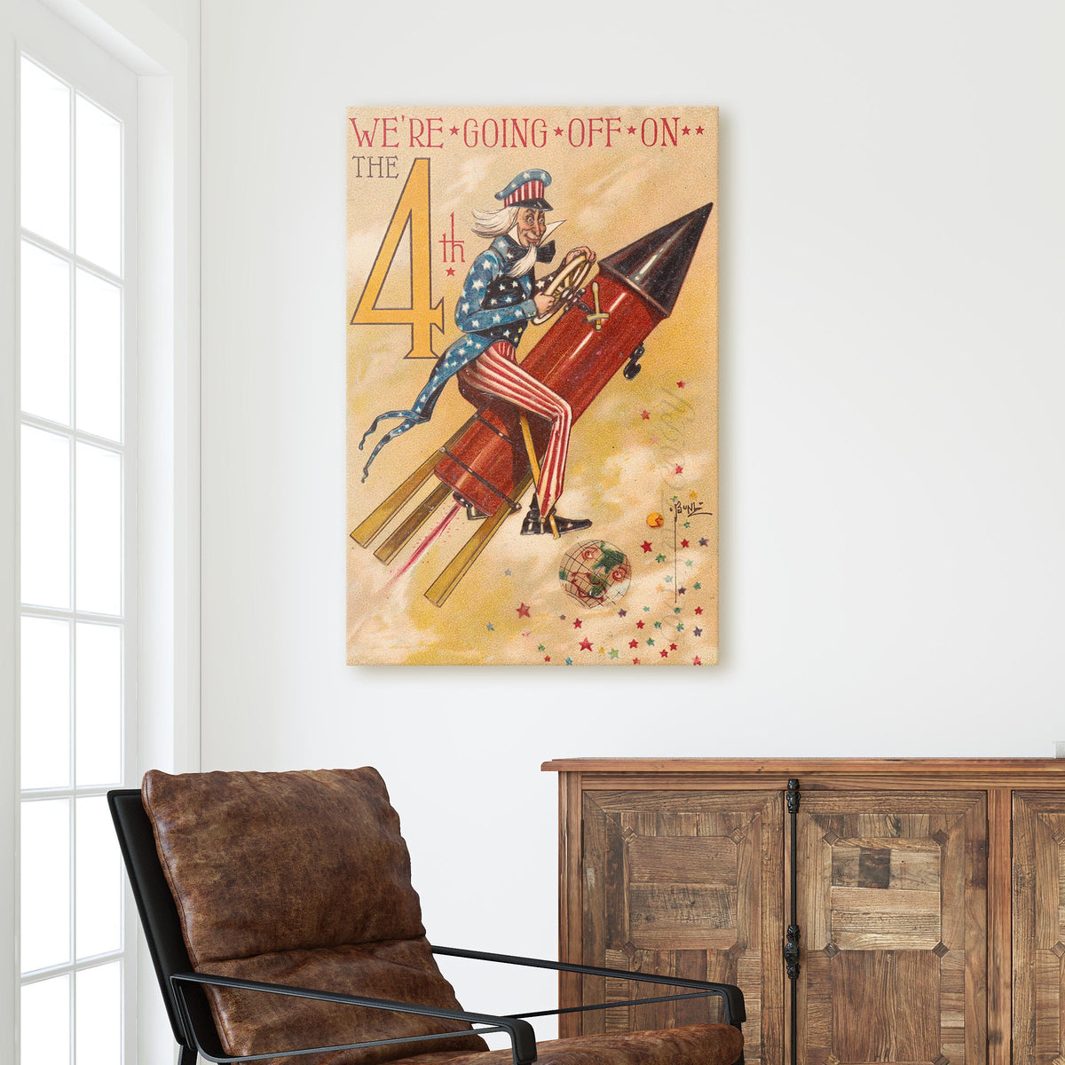 We're Going Off On The 4th - Uncle Sam Postcard