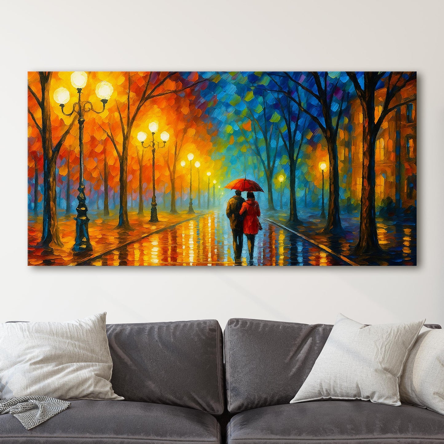 Couple Walking Down Colorful Streets