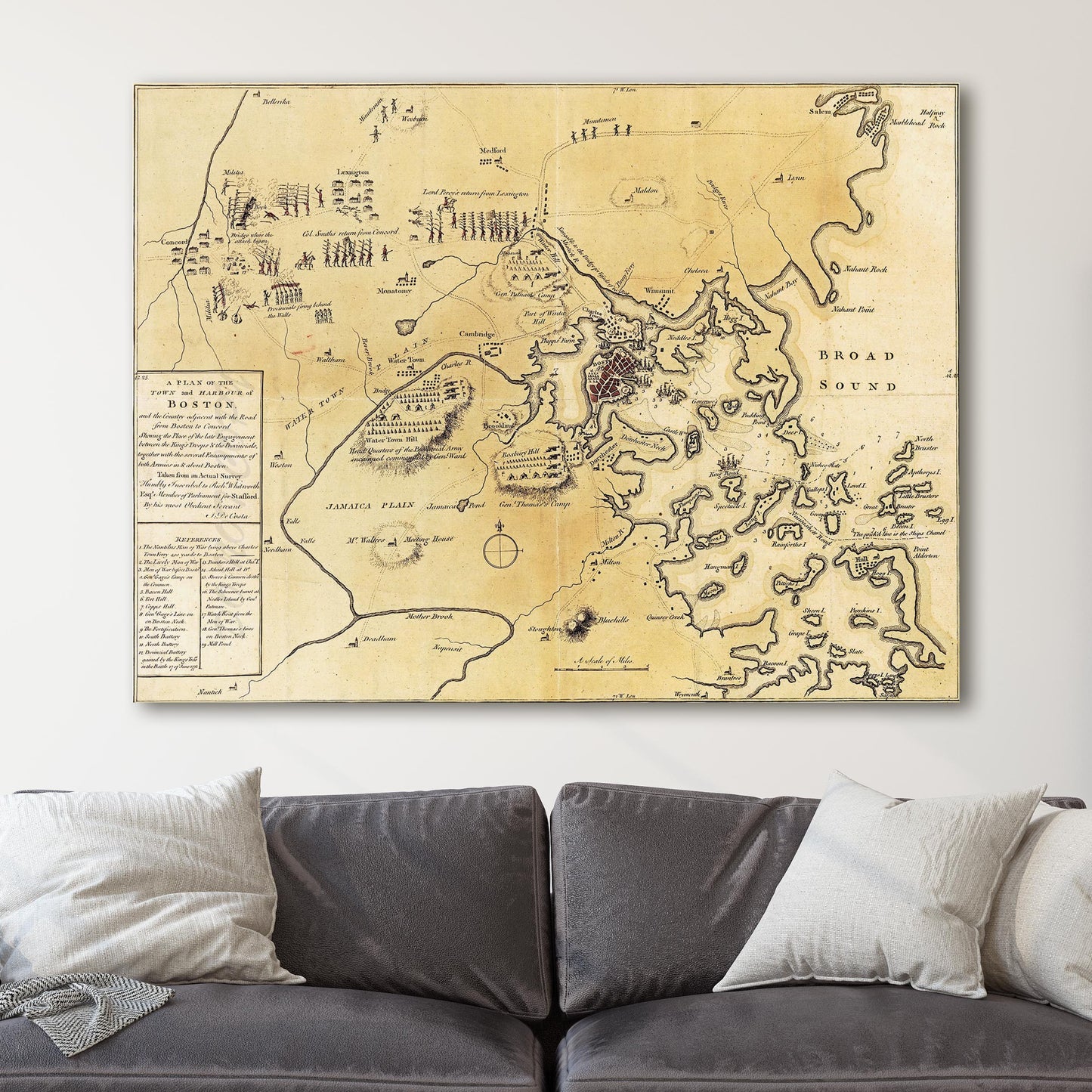 Map of the Boston Area, 1775