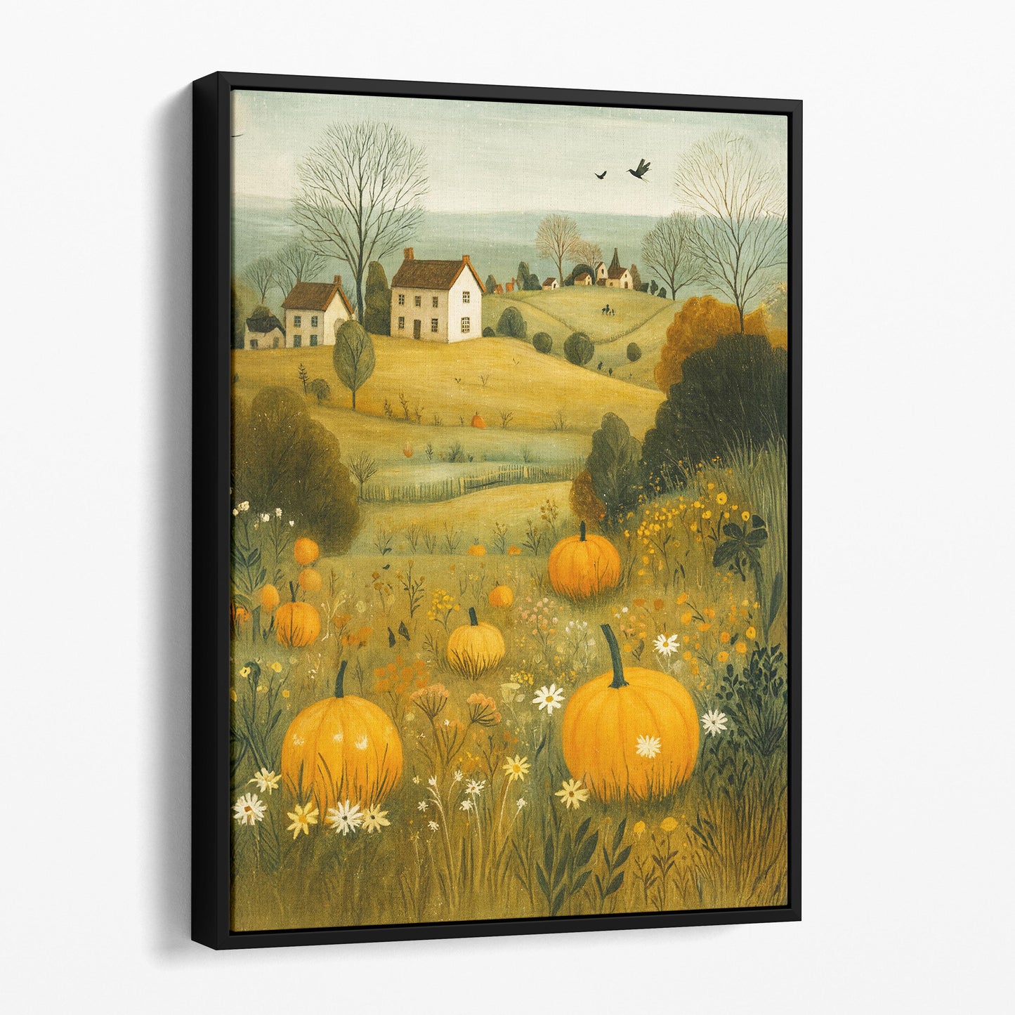Pumpkin Field Autumn Landscape