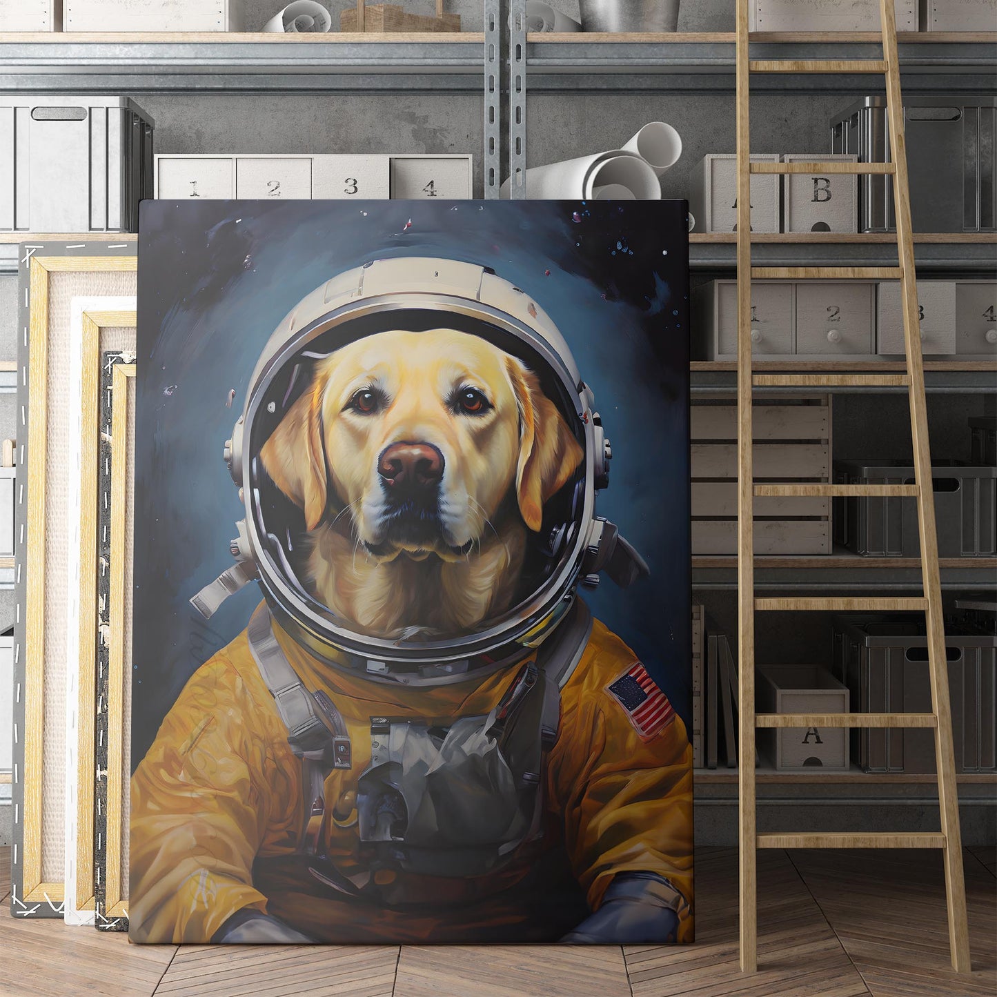 Yellow Labrador Astronaut