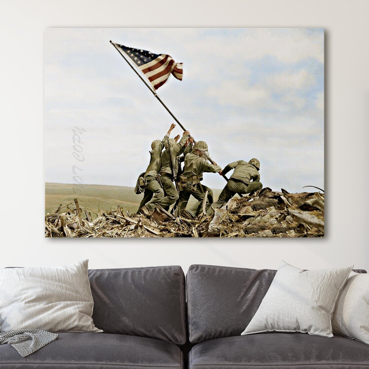 Raising The Flag On Iwo Jima In Color