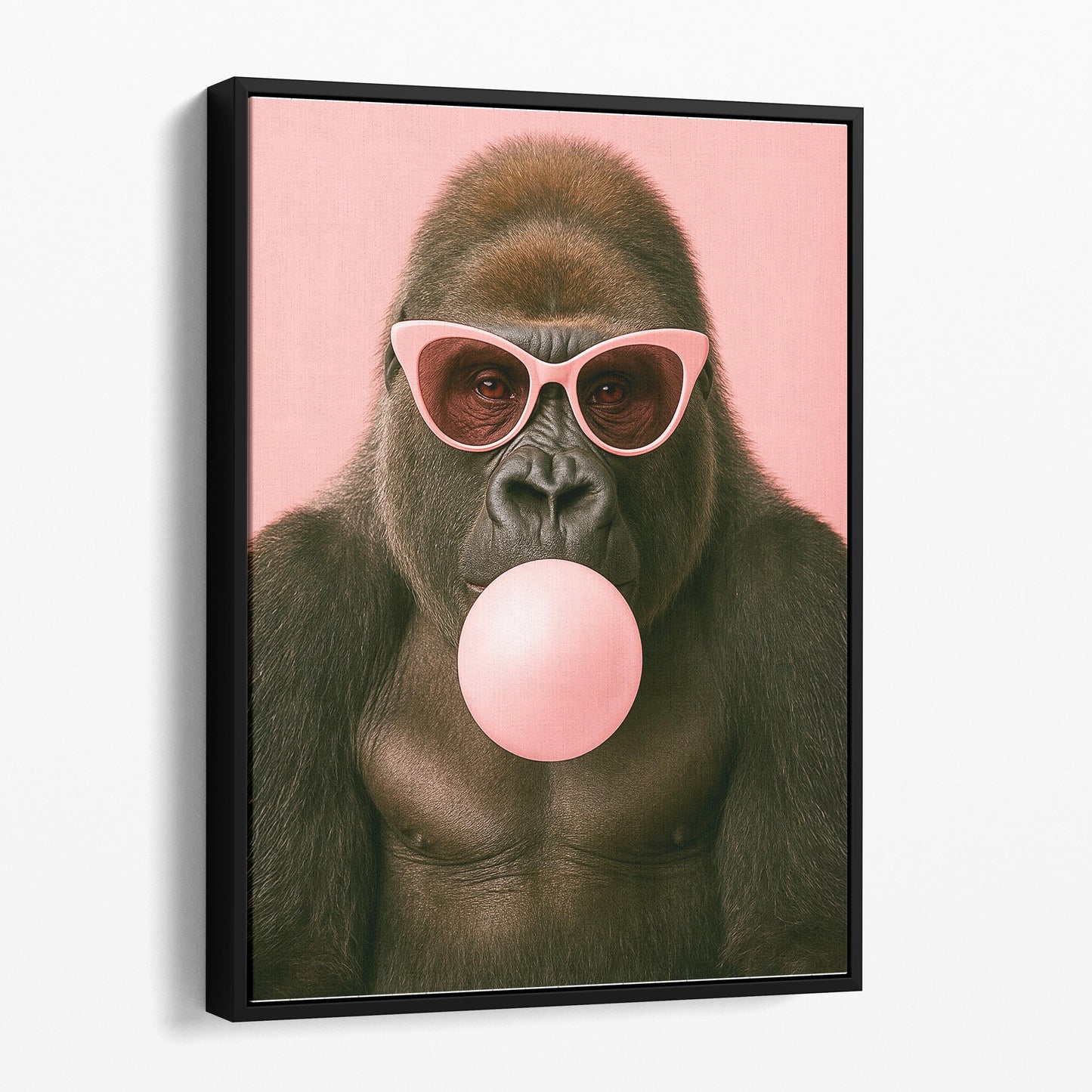 Gorilla Pink Sunglasses Blowing Bubble Gum