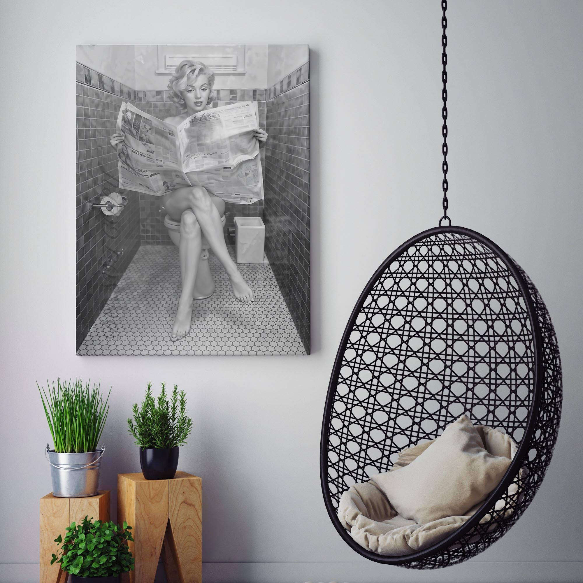 Toile Décorative Marilyn Monroe - 20x30 Cm - Impression Haute Qualité - Cadeau Déco Bureau Ou Chambre