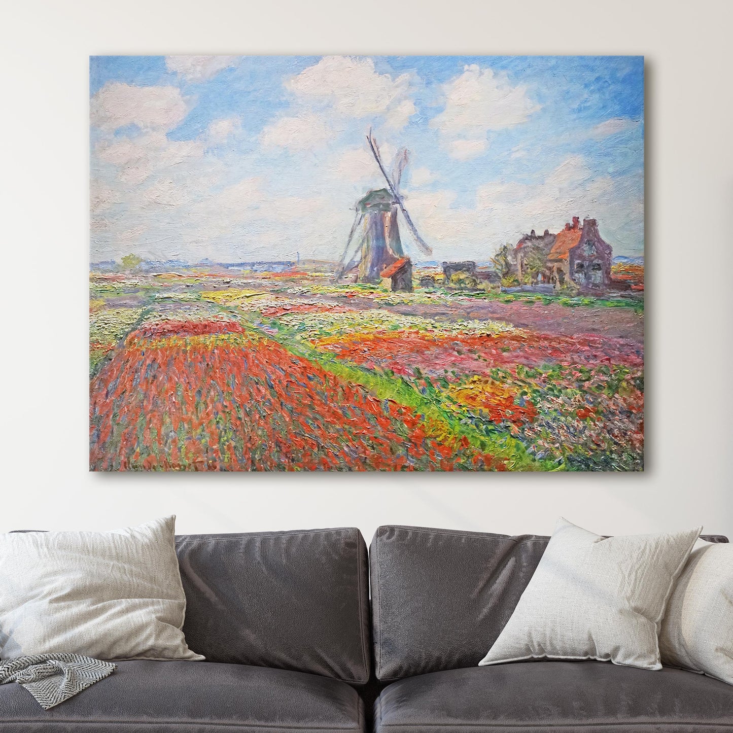 Tulip Field in Holland - Claude Monet