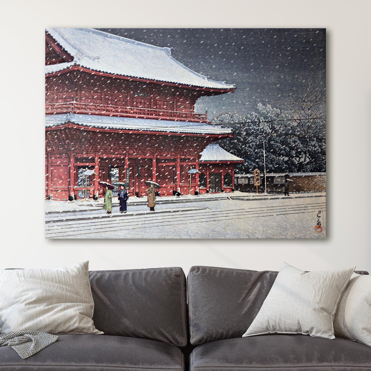 Snow over Zojoji Temple - Kawase Hasui