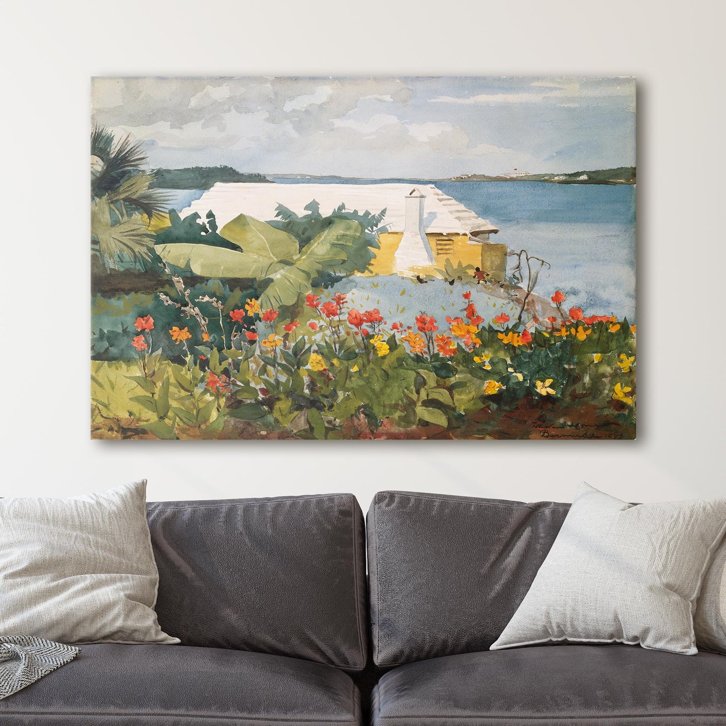 Flower Garden And Bungalow, Bermuda, 1899 by Winslow Homer