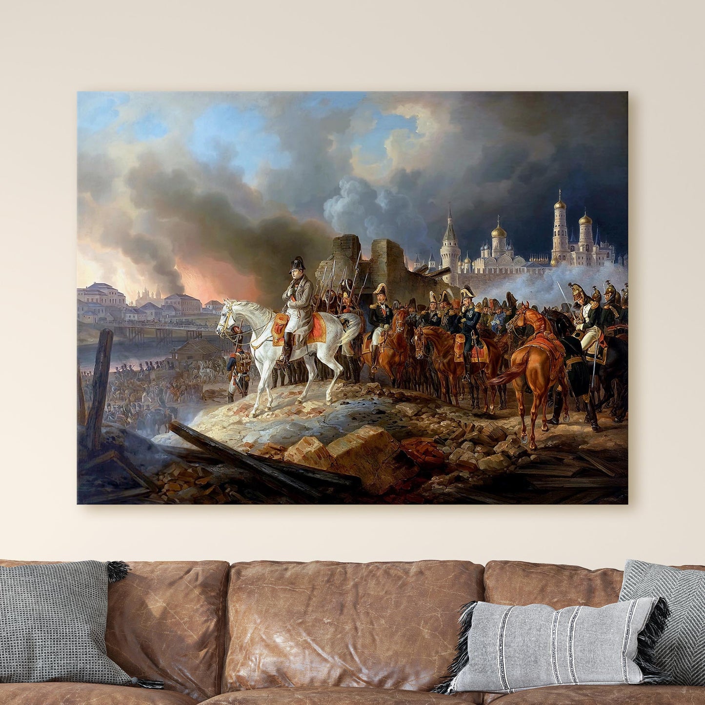 Napoleon in Burning Moscow by Adam Albrecht