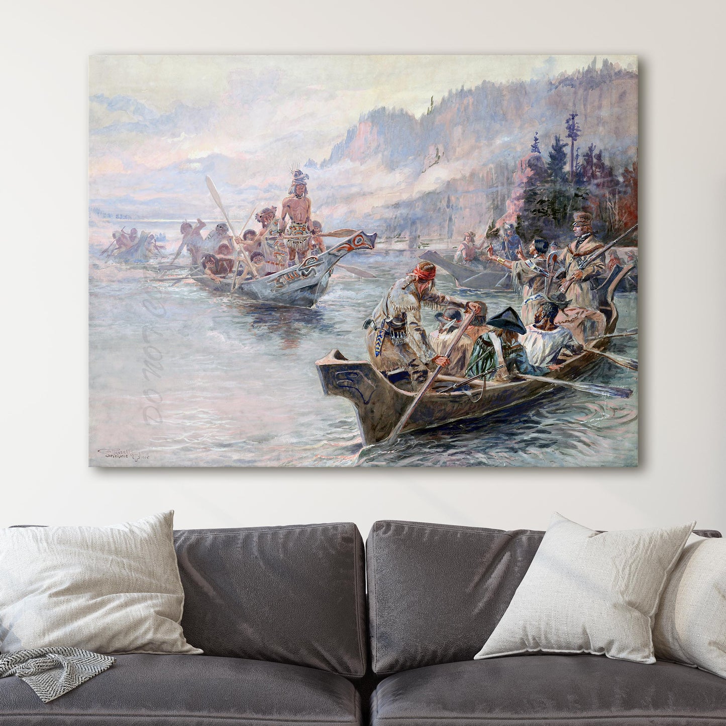 Lewis and Clark on the Lower Columbia - Charles Marion Russell