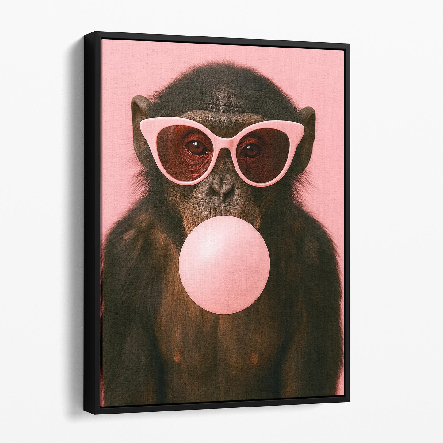 Monkey With Sunglasses Blowing Pink Bubble Gum