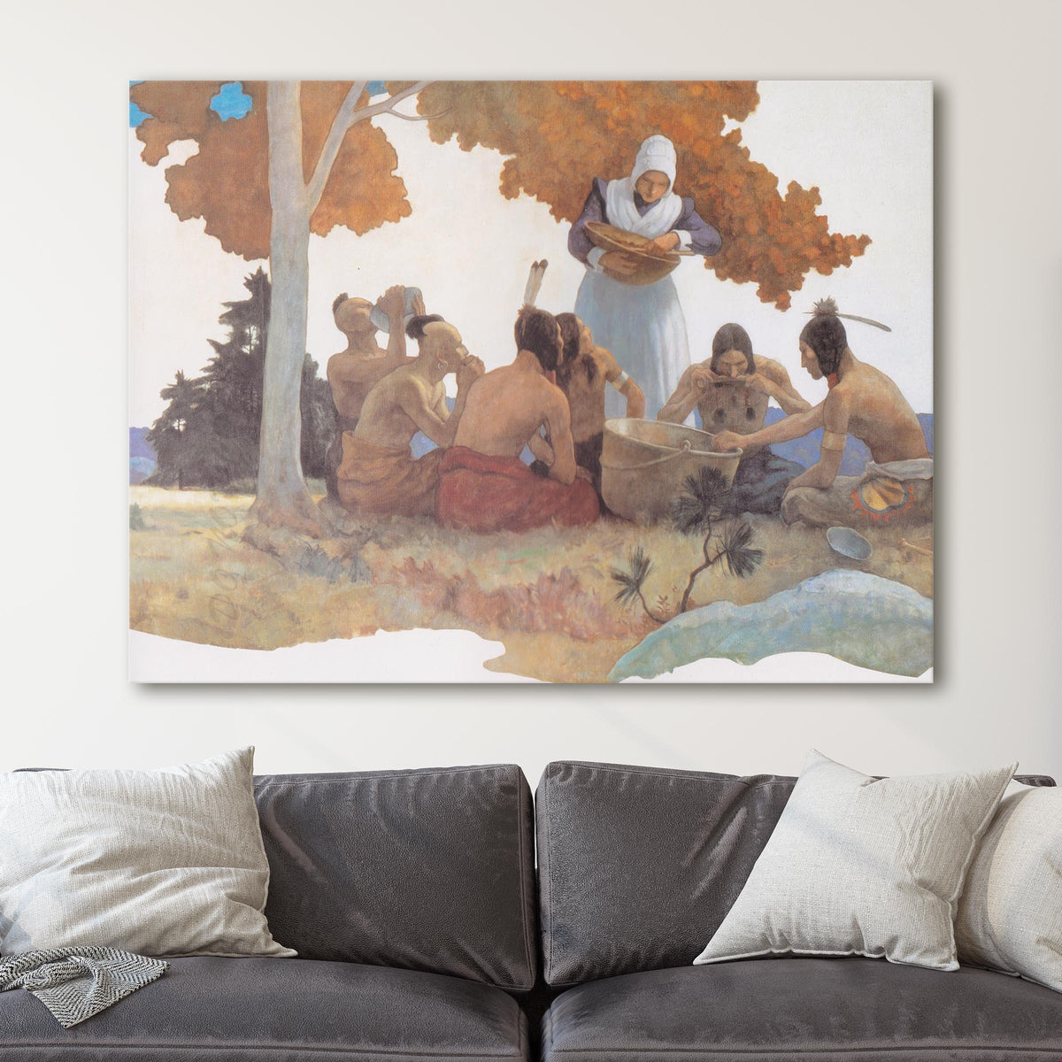 Thanksgiving with Indians - NC Wyeth