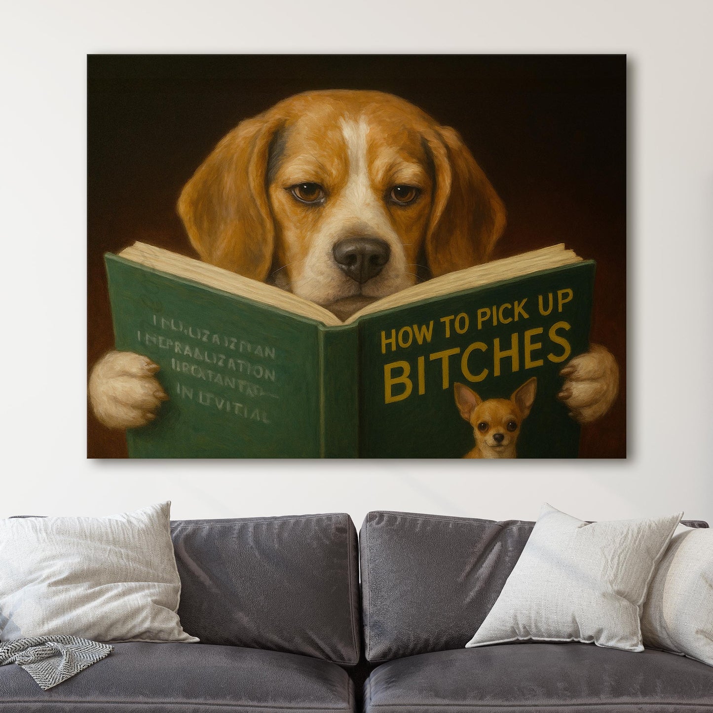 Beagle Dog Reading Dating Book