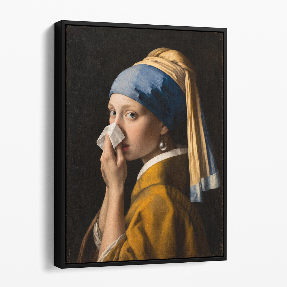 Girl with a Pearl Earring Covering Her Nose