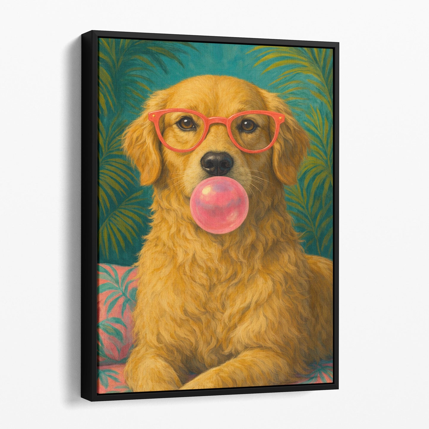 Golden Retriever Pink Sunglasses Bubble Gum